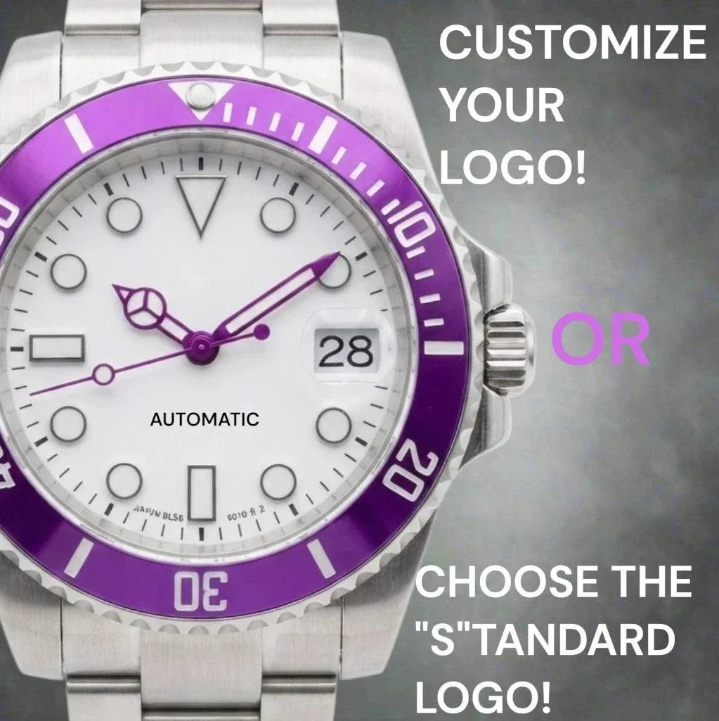 Seiko Mod Submariner Purple White Joker Seiko Mod luxury diver watch with NH35 automatic movement and sapphire crystal