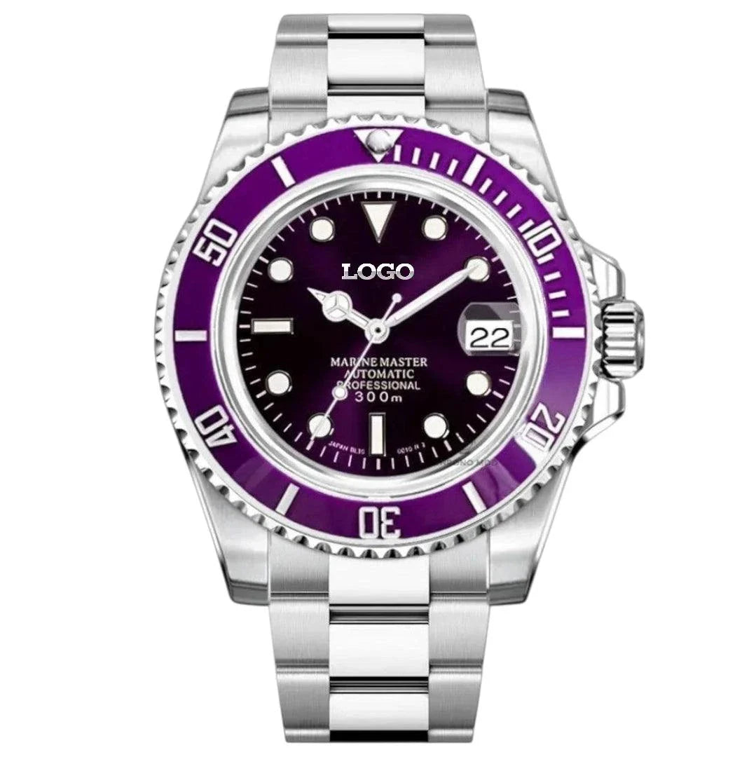 Modded Seiko Watch Submariner aka Seikomariner Diver Purple Joker - Modtime Creations