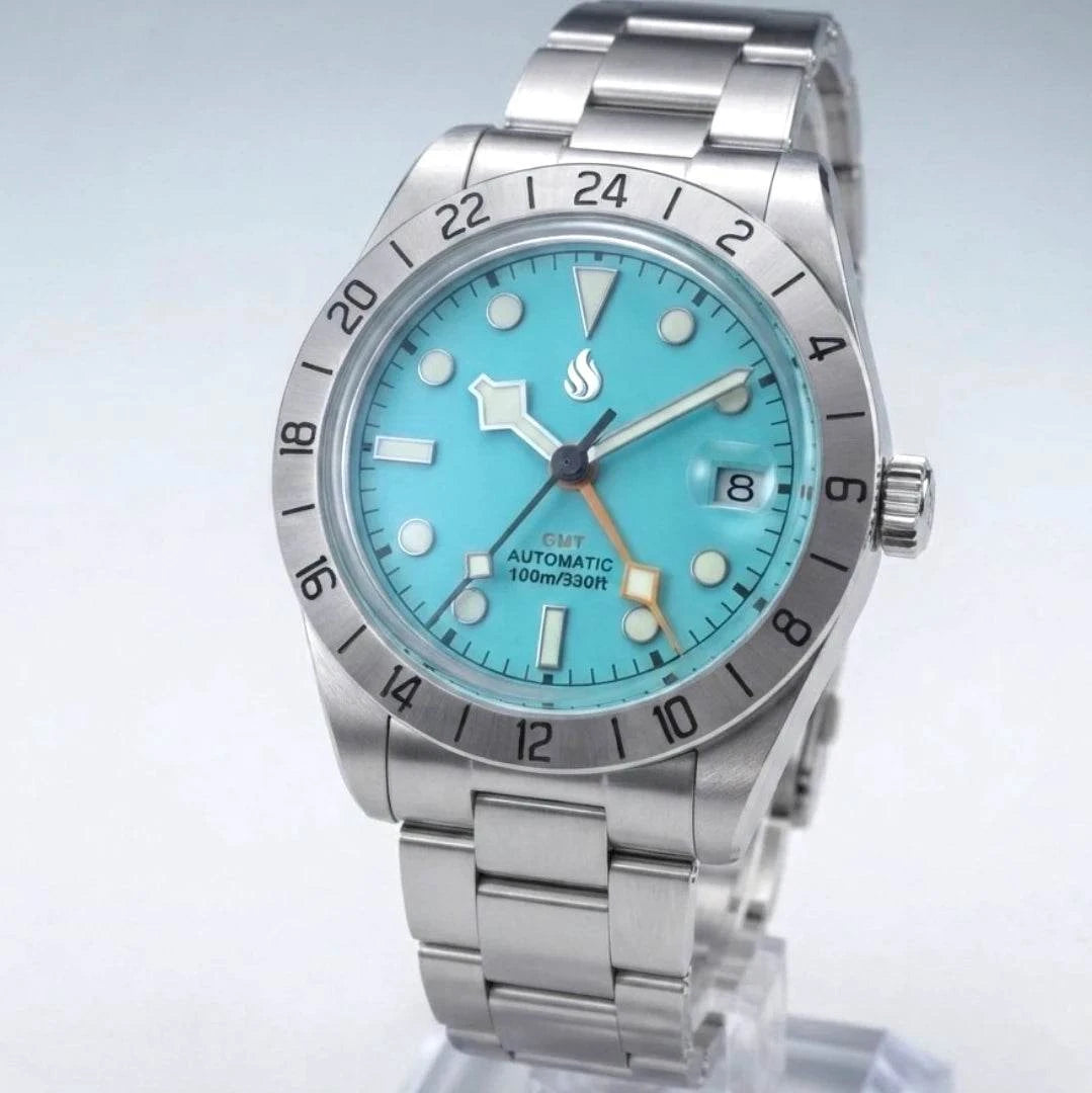 Seiko Mod Watch Tudor Black Bay Tiffany blue dial Stainless Steel Watches by Modtime Creations 