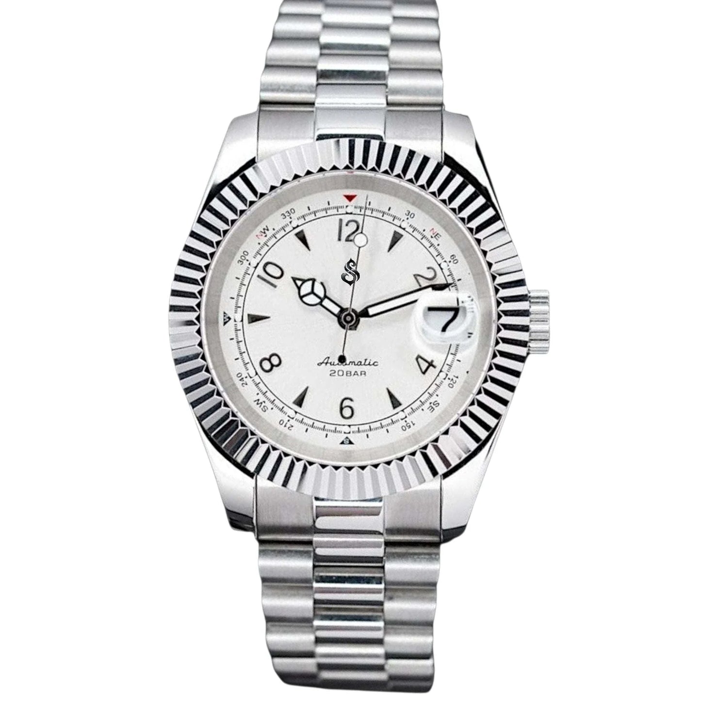 Seiko Mod Datejust Alpinist Fusion White Dial - Modtime Creations