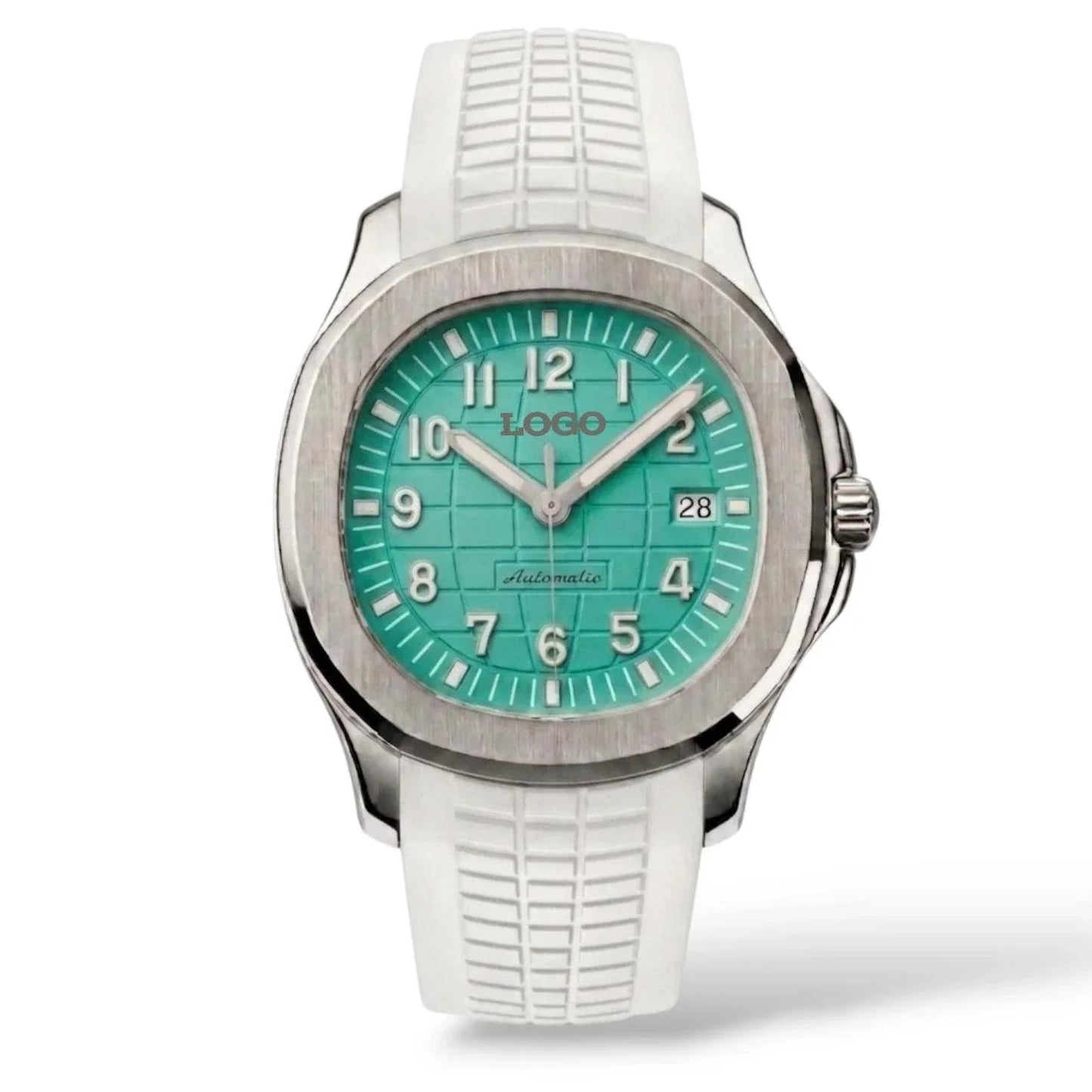 Seiko Mod Aquanaut Watch Tiffany Blue dial Silver case at Modtime Creations 