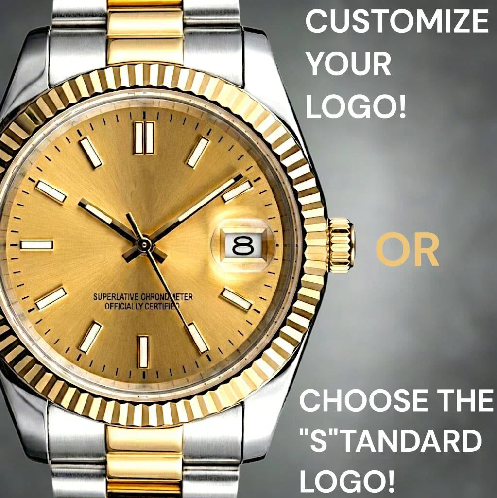 SeikJust two-tone gold Seiko Mod watch with date window and NH35 automatic movement by Modtime Creations