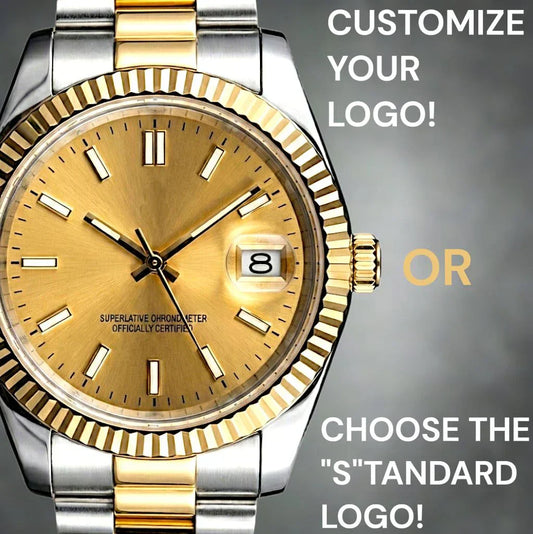 SeikJust two-tone gold Seiko Mod watch with date window and NH35 automatic movement by Modtime Creations