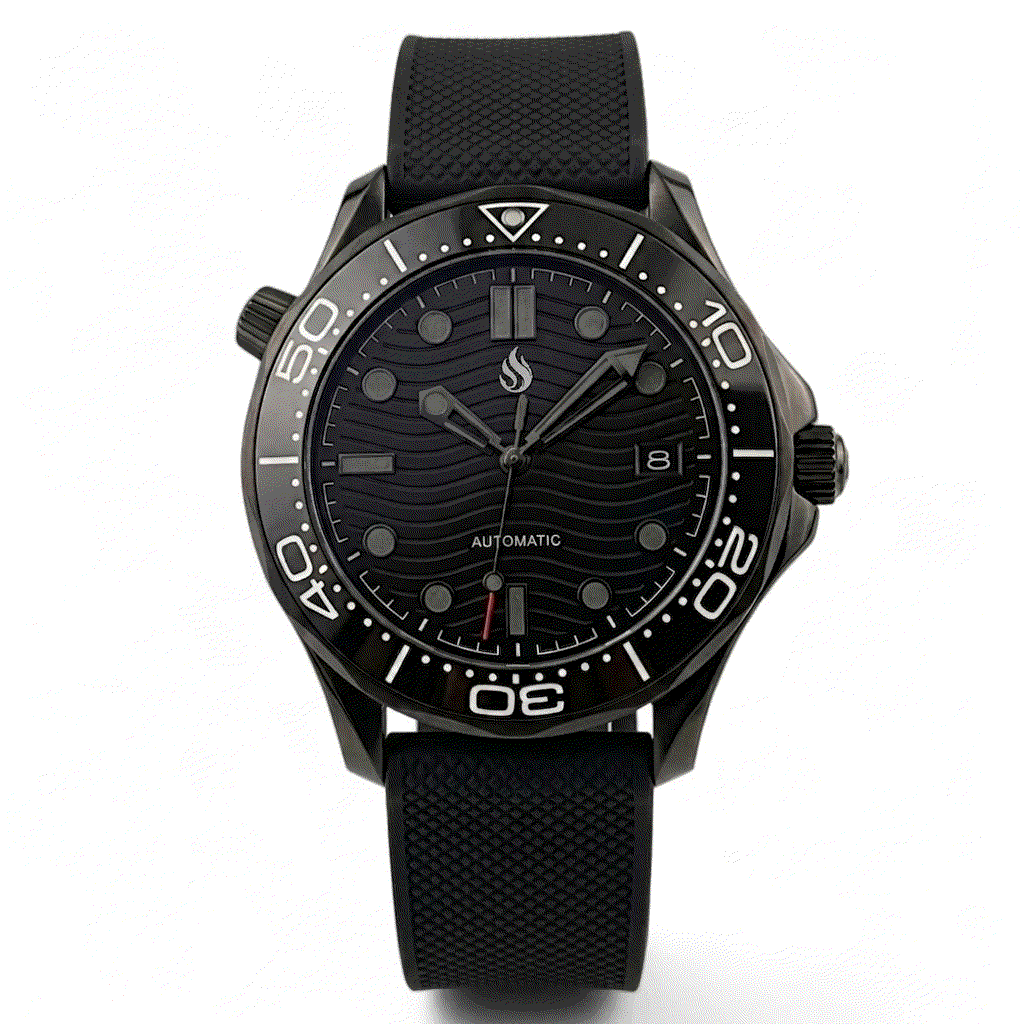 Stealth Black Dial 007 Master Homage Mod Watch - Modtime