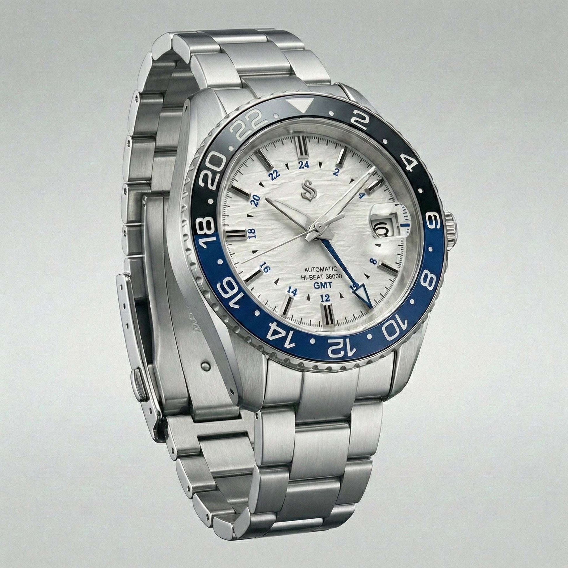 SeikGMT BatGirl Fusion Mod white dial Seiko Mod watch by Modtime Creations