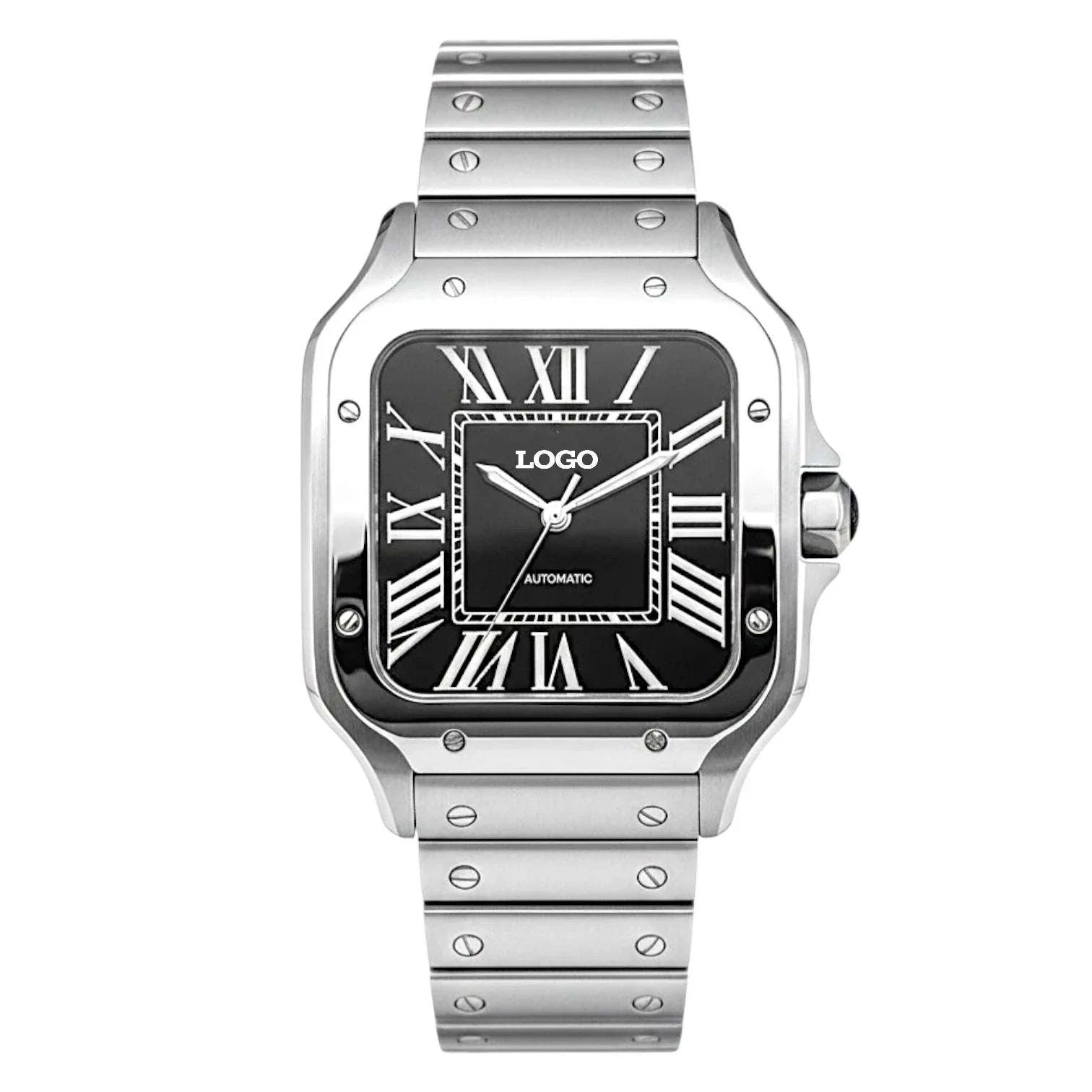 Santeiko Seiko Mod watch with silver case and black dial blending classic elegance and modern innovation