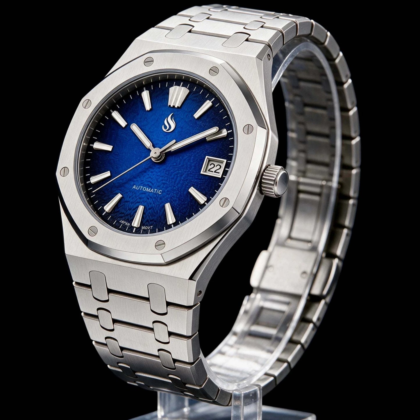 Seiko Mod Watches Royal Oak Textured Blue Grand Seiko GS Dial | Modtime Creations
