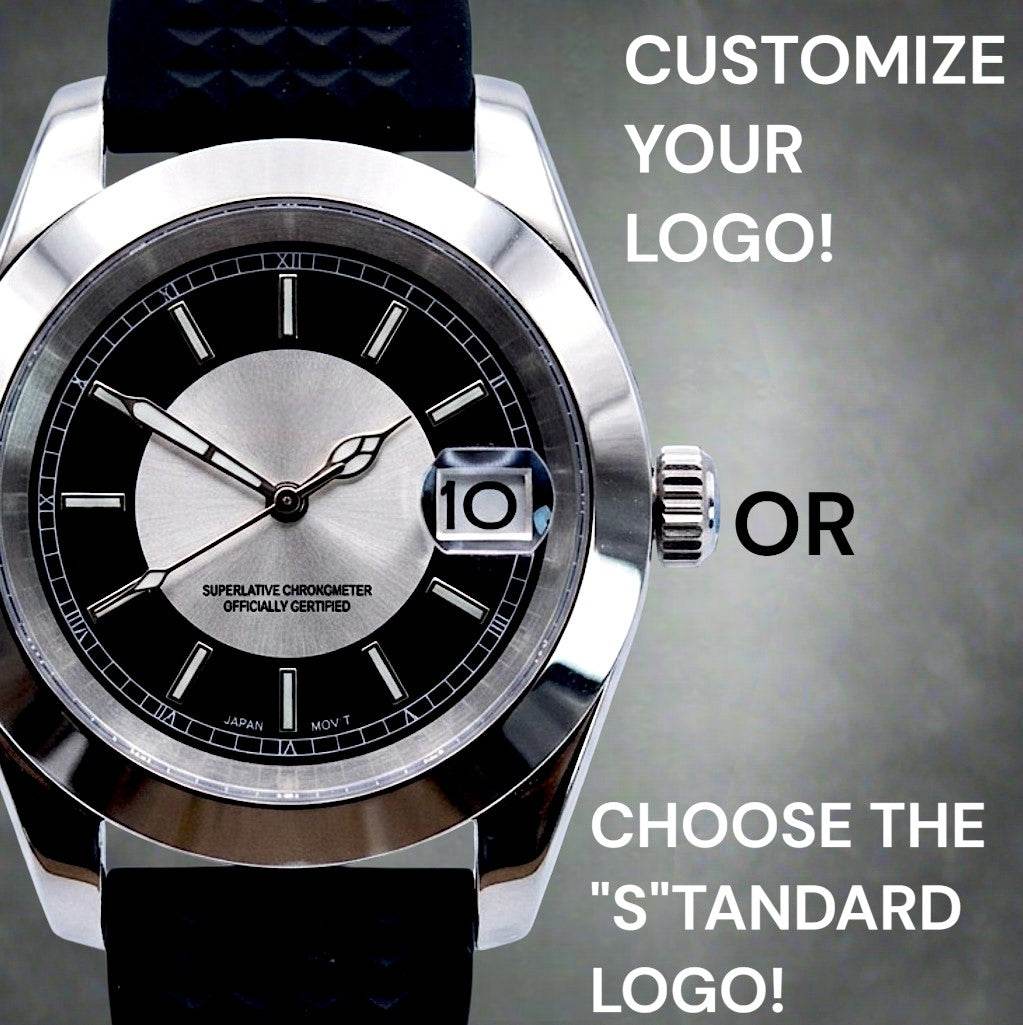 Seiko Mod Date Window Silver Black Dial - Modtime Creations with NH35 automatic movement by Modtime Creations