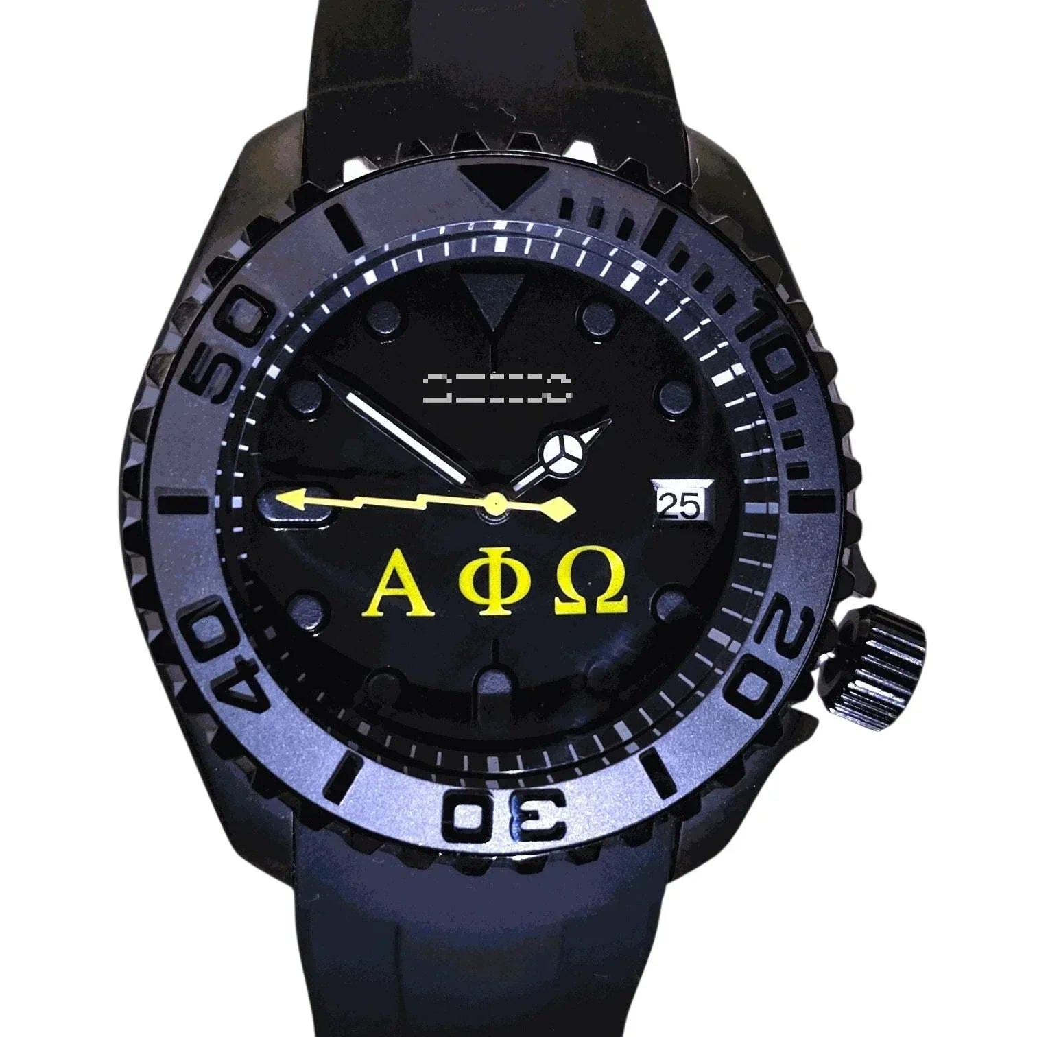 SeikMaster Black Stealth Diver Mod watch by Modtime Creations with Japanese NH36 automatic movement and sapphire crystal