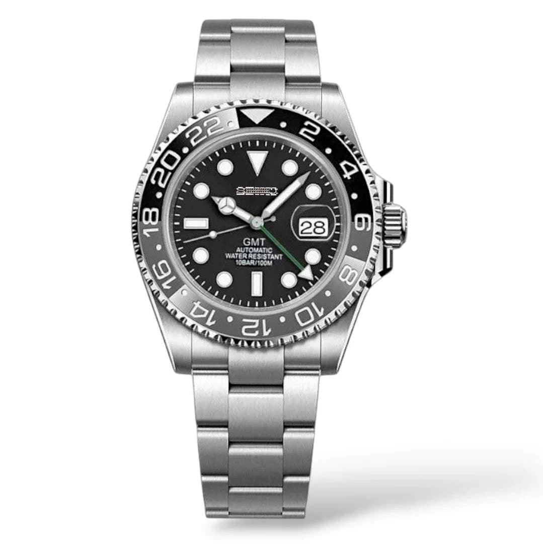 Seiko Mod GMT Master Submariner - " Bruce Wayne " Grey Black - Modtime Creations
