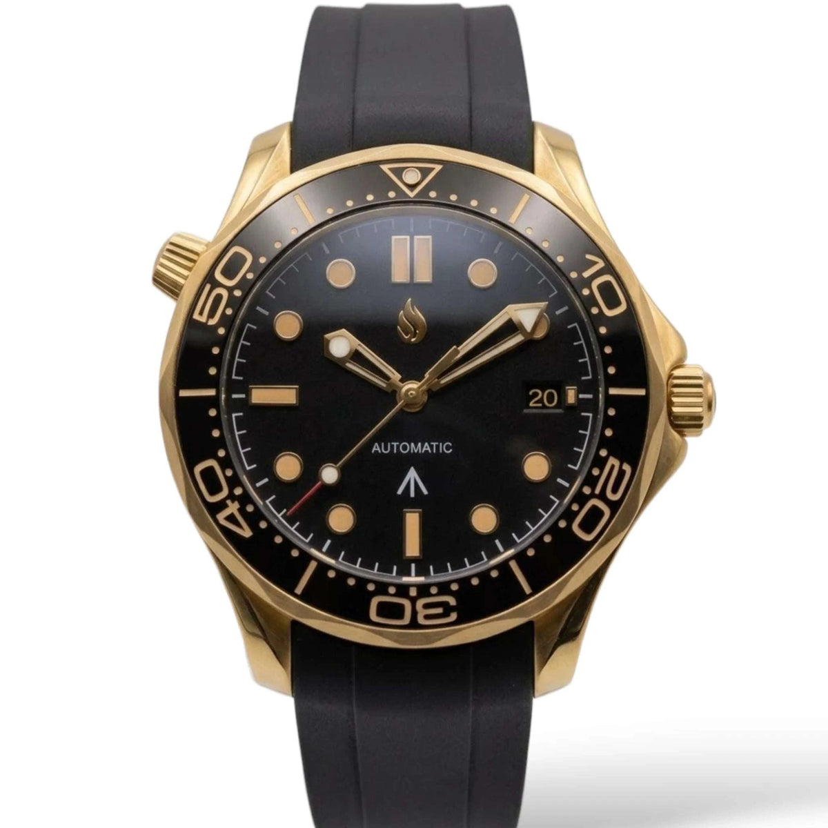 Black Dial Black Gold Bezel 007 Master Mod Watch - Modtime Creations