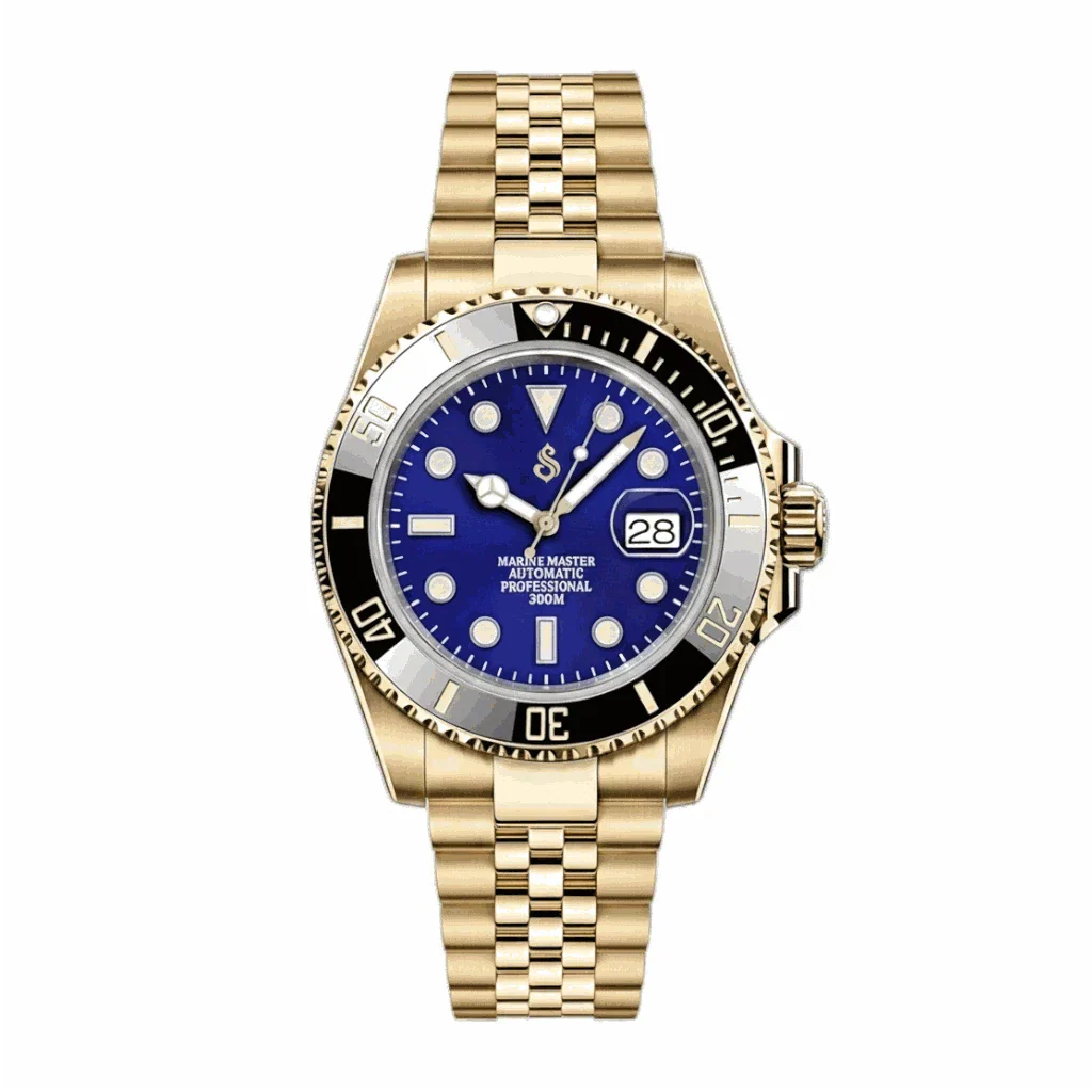 SeikMariner Blue Jeans Seiko Mod diver watch with sapphire crystal and stainless steel case