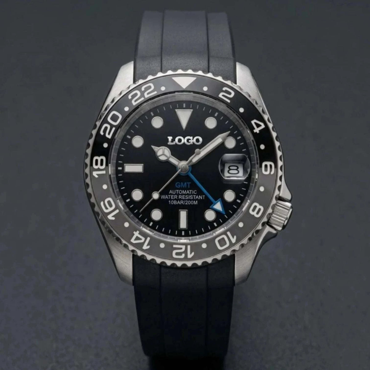 SeikMariner 42 MM SKX Black Grey " B Wayne" GMT Mod Watch Series - Modtime Creations