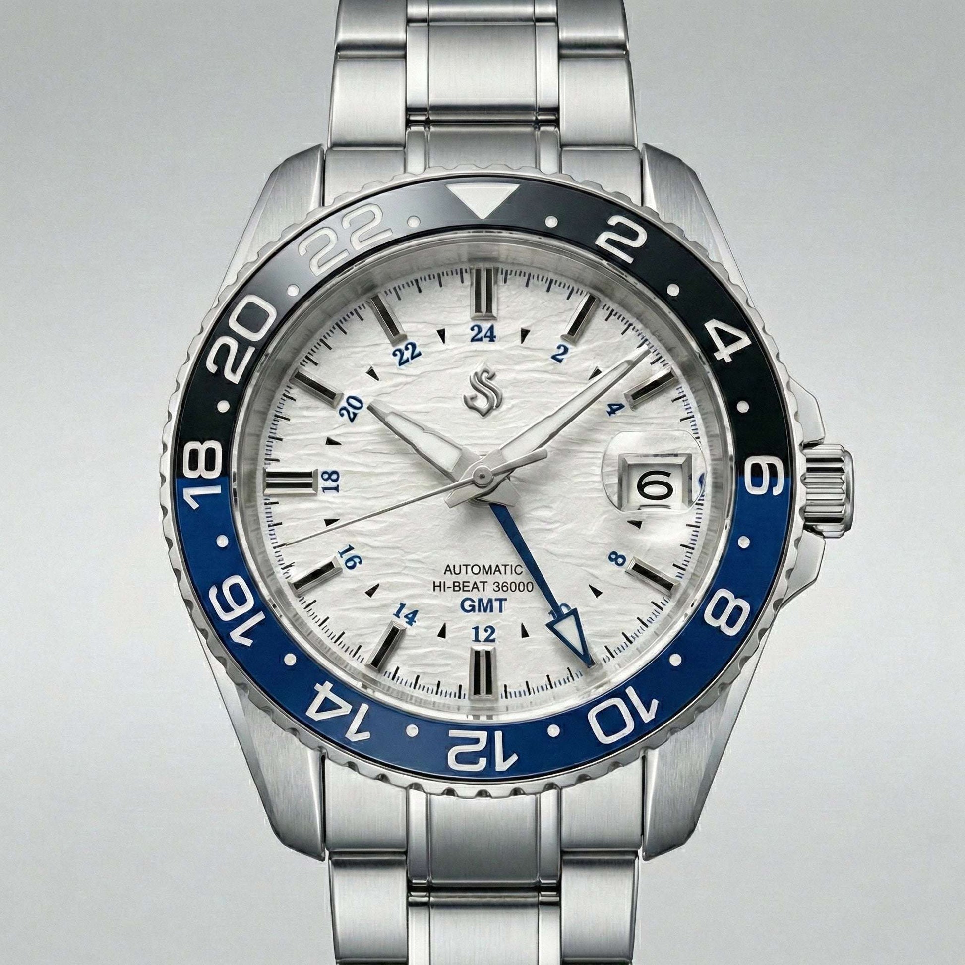 Seiko Mod SeikGMT White Dial BatGirl Fusion luxury GMT watch by Modtime