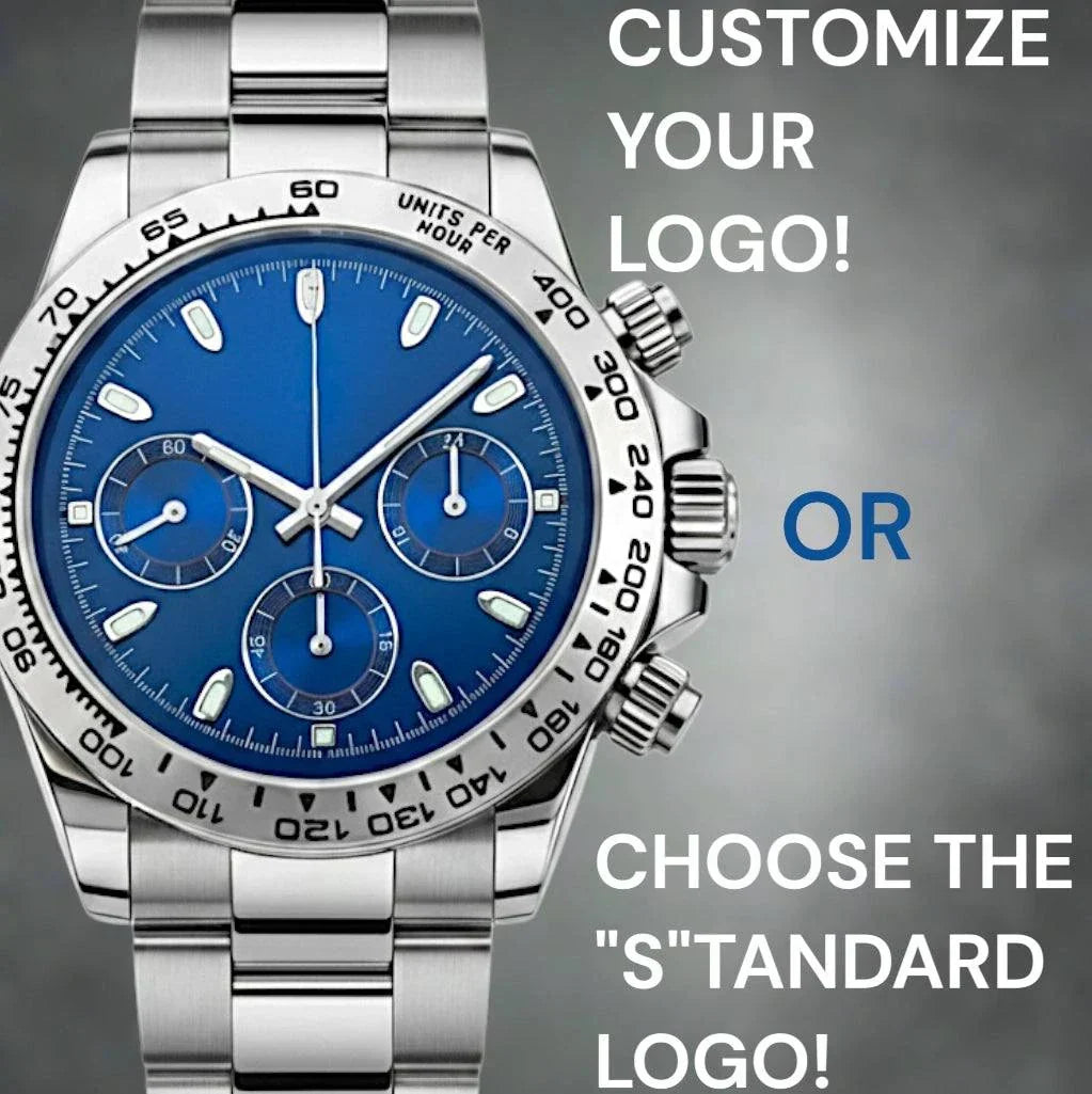 Seitona Silver Case Seiko Mod with Dazzling Blue Dial Chronograph by Modtime