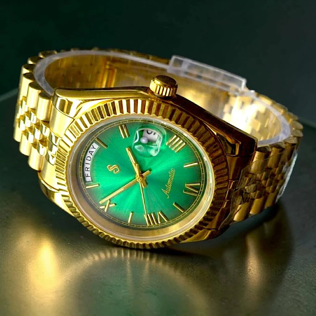 Day & Date Green Numerals Dial Mod Series - Modtime