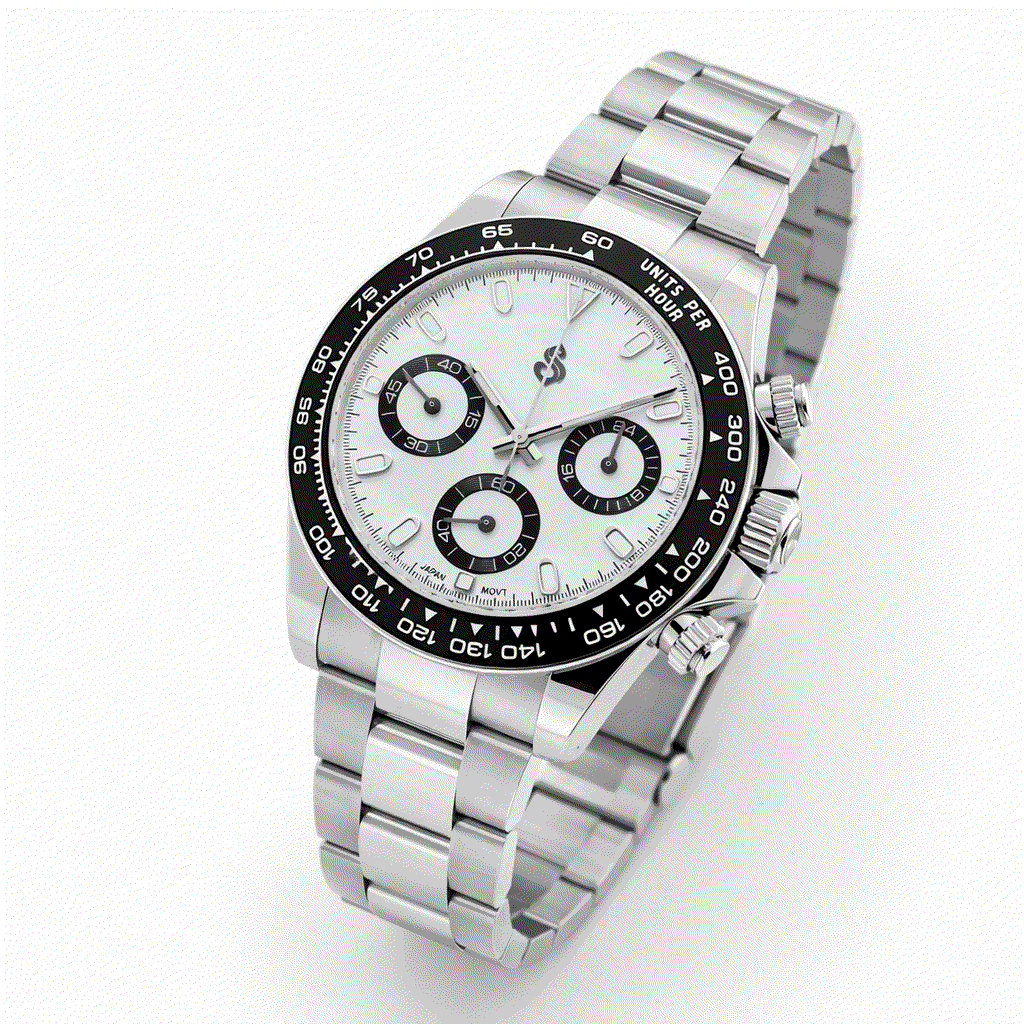 Seiko Mod Seitona Black White Panda dial luxury chronograph watch