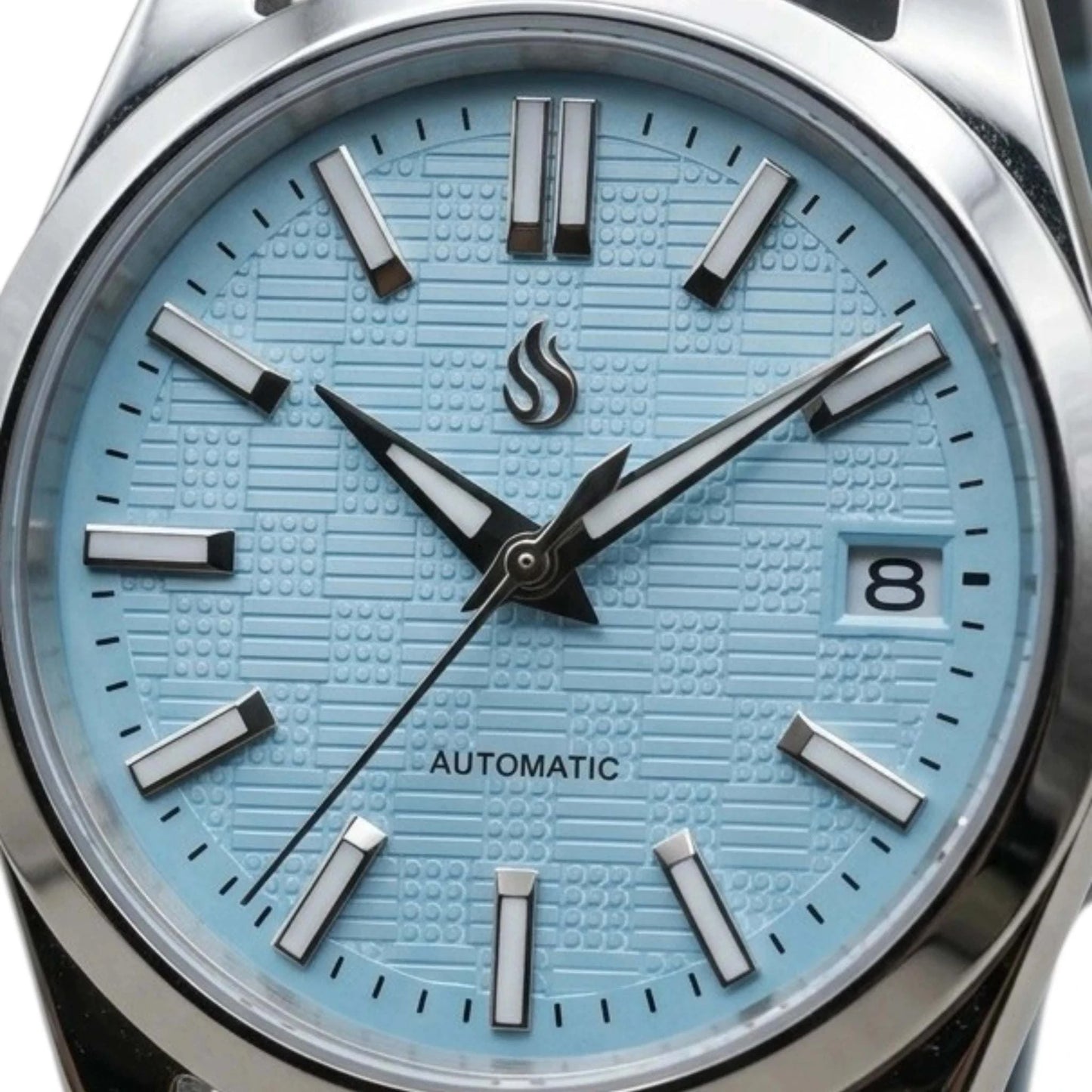 Date Window Silver Tiff Blue Checkered Dial Mod Watch - Modtime Creations