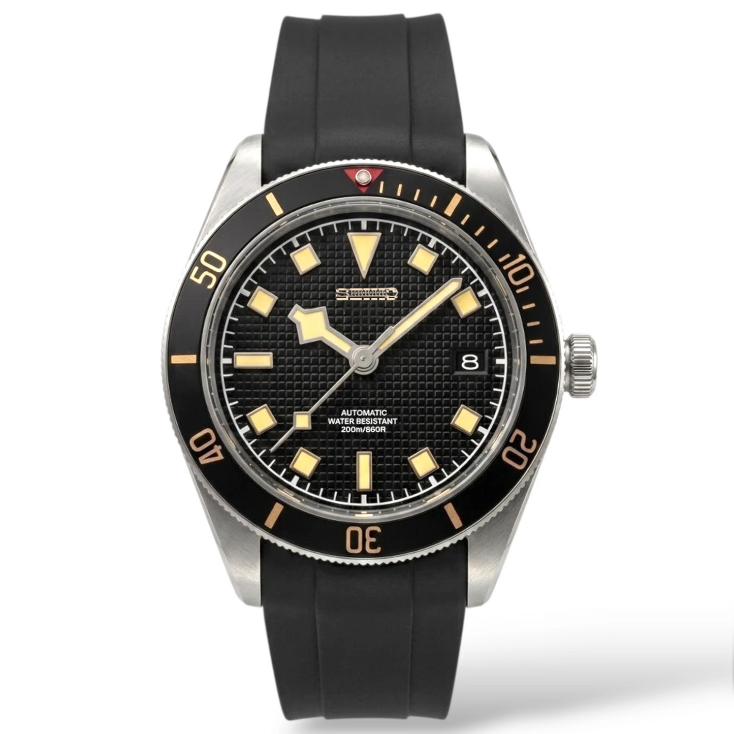 Vintage 39 MM Gold Black Textured Dial Watch Mod Watch Series - Modtime Creations