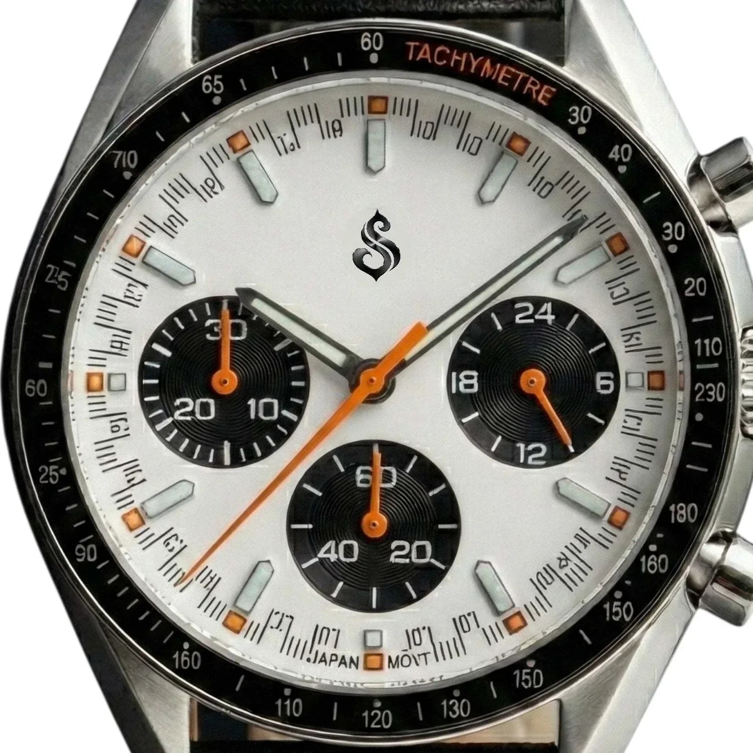 Seiko Mod - Omega Speedmaster Chrono Panda Diver White Black Dial Mod - Modtime