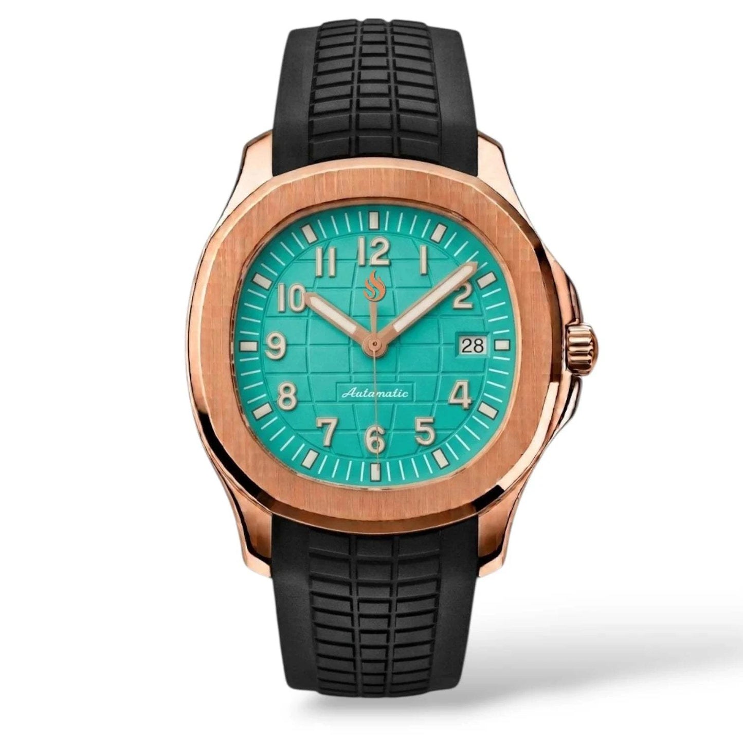 Seiko Mod Watches Aquanaut Rose Gold Case Tiffany Blue Dial - Modtime Creations 