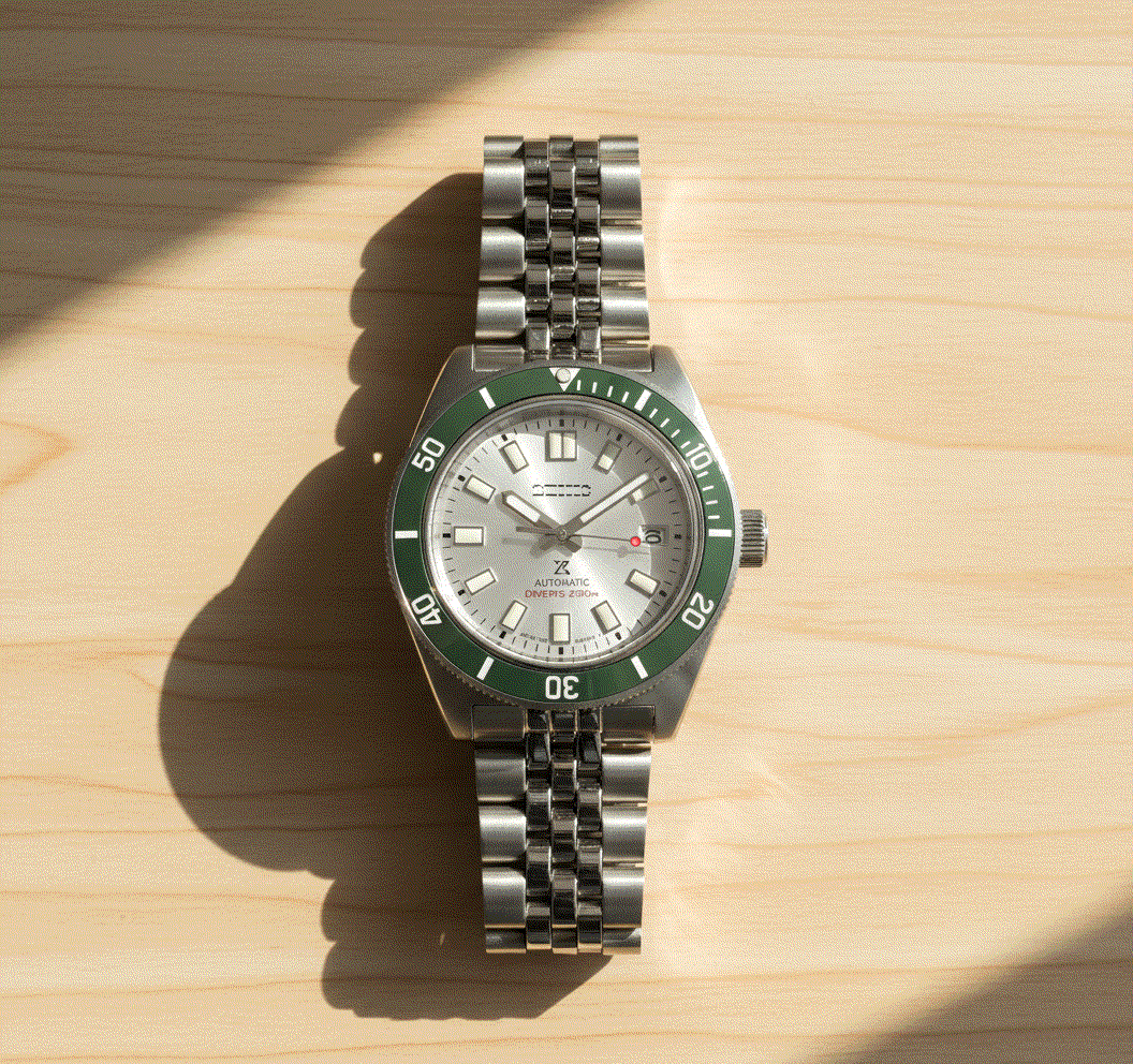 SeikMariner Green White Diver Vintage Mod - Modtime