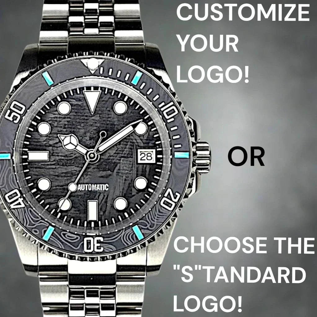 SeikMariner 40mm Carbon Fiber Dial Stealth Diver watch by Modtime Creations with NH35 automatic movement and stainless steel case