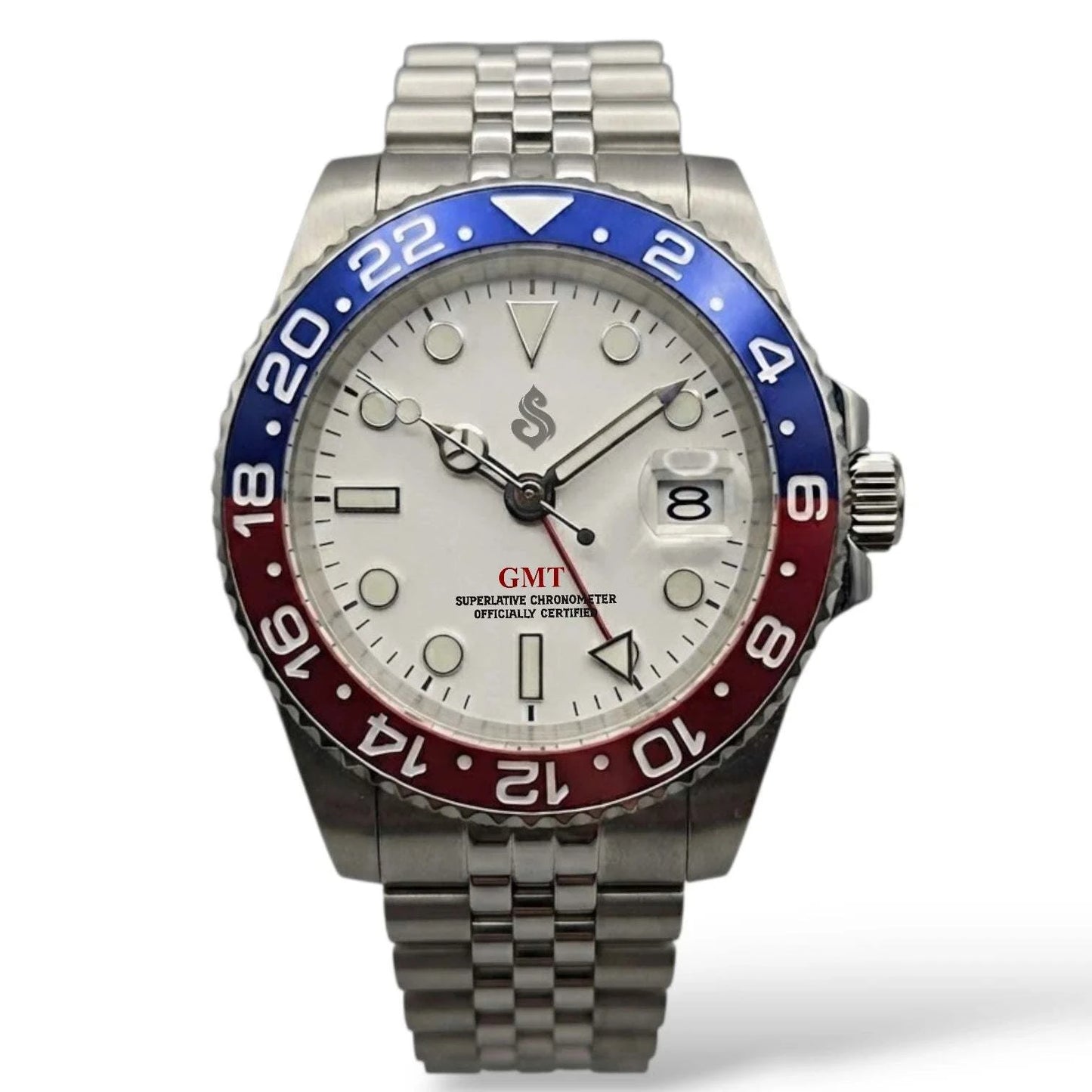Seiko mod watches Submariner GMT red blue "Superman" built by Modtime Creations 
