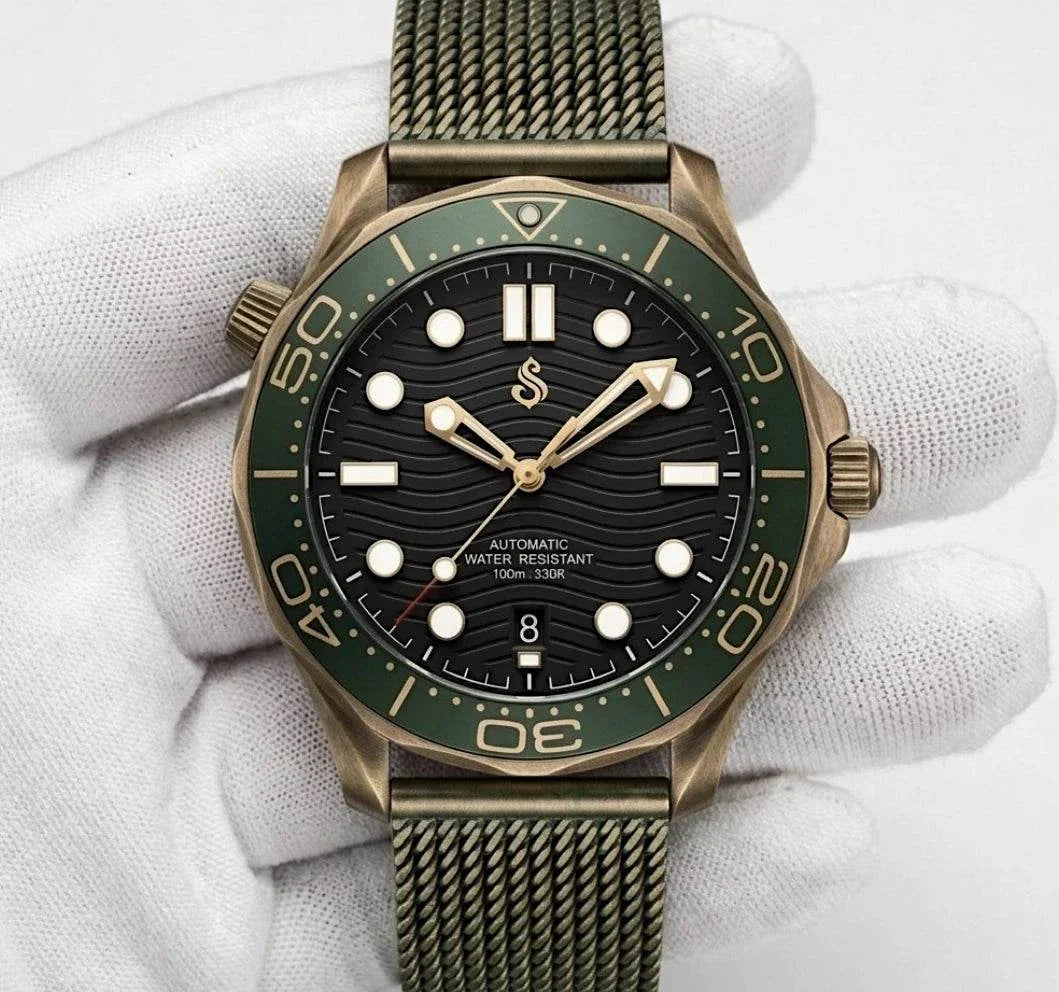 Seiko Mod SeaMaster Bond 007 Black Dial Vintage Watch: Modtime Creations