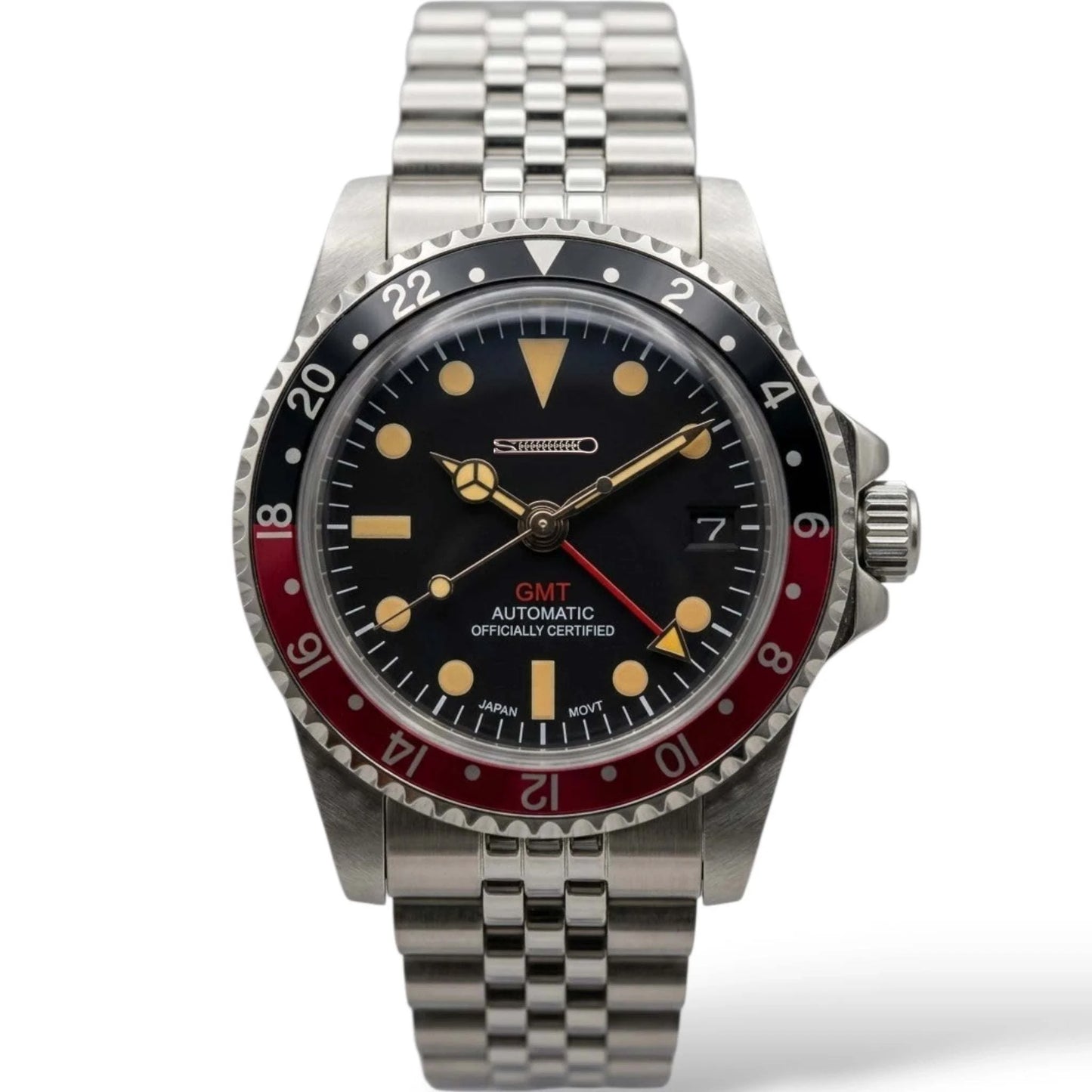SeikMariner Vintage GMT Black Blue "Coke" Mod Watch Series - Modtime Creations