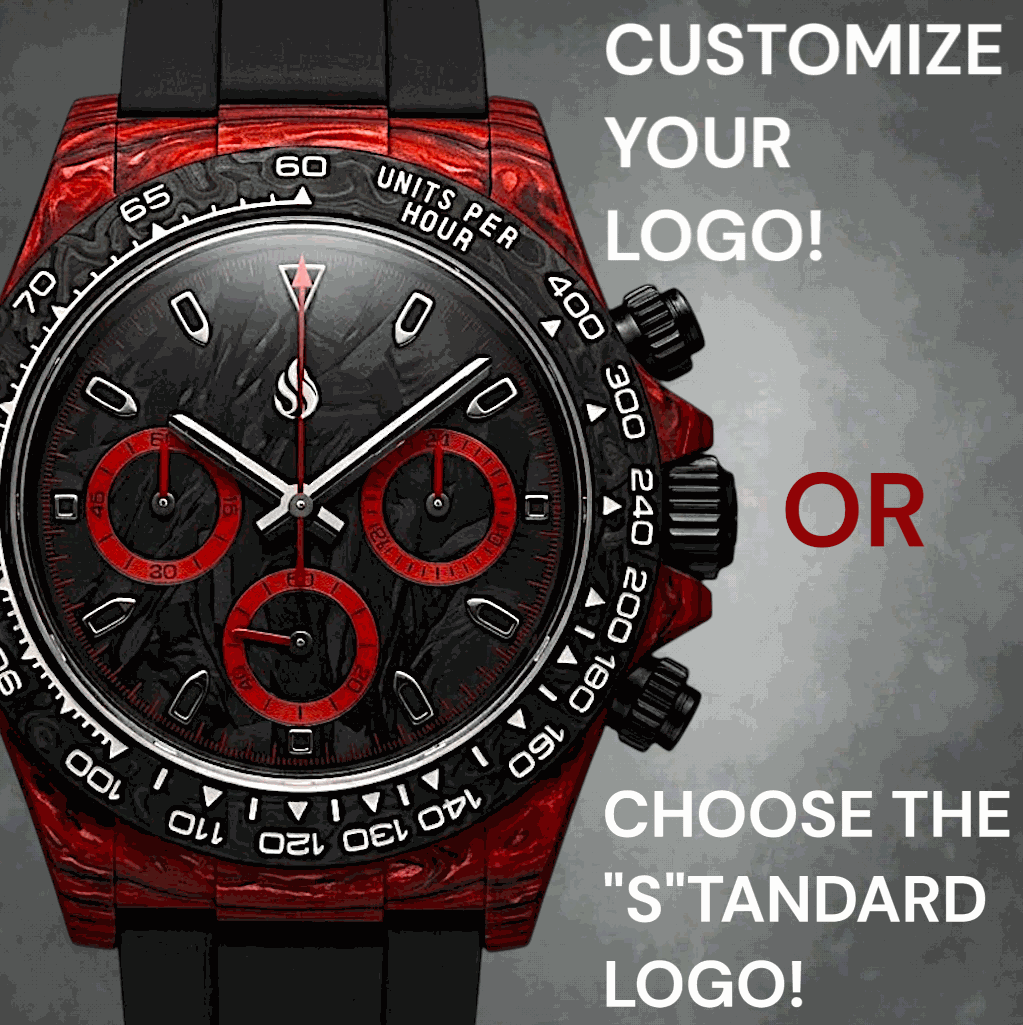 Seitona Mod Red Black Full Carbon Fiber Stealth Watch - Modtime