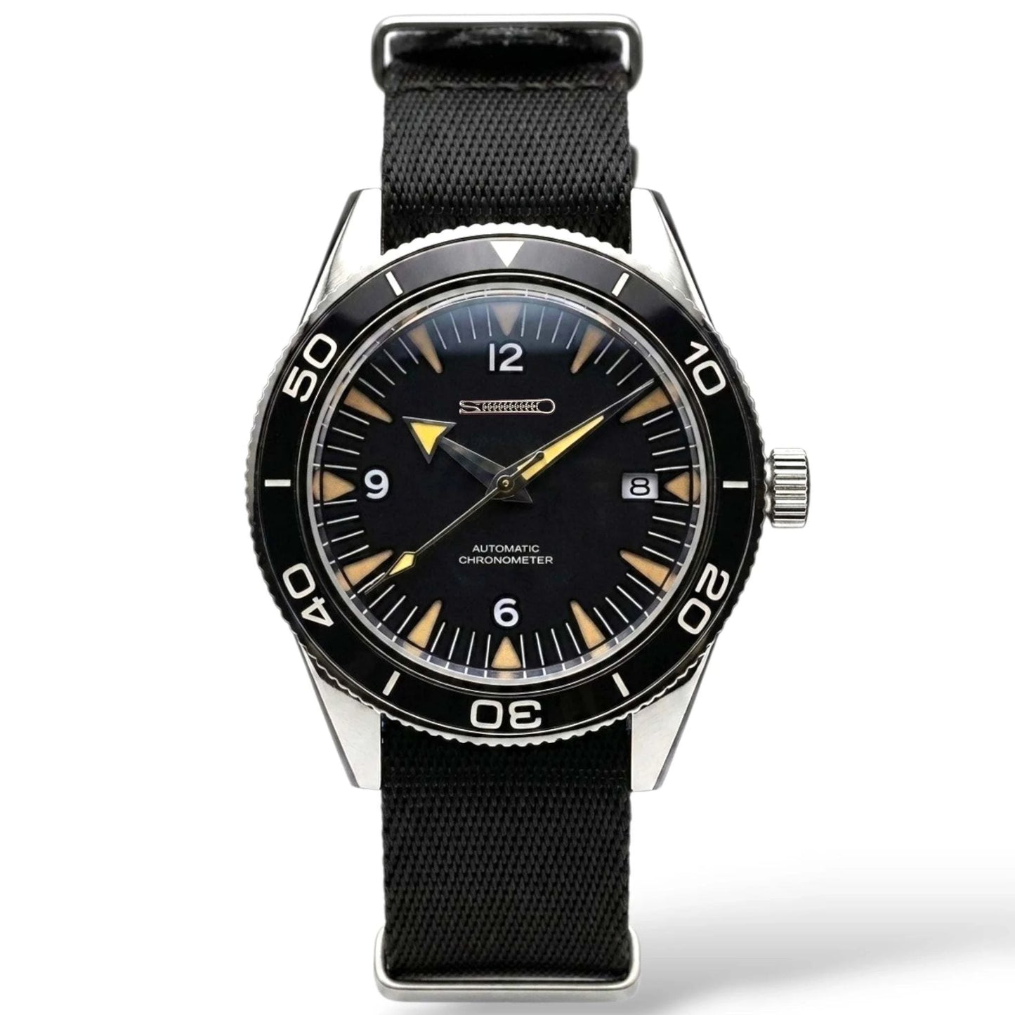 seiko mod watches spectre seamaster black dial built by modatime creations 