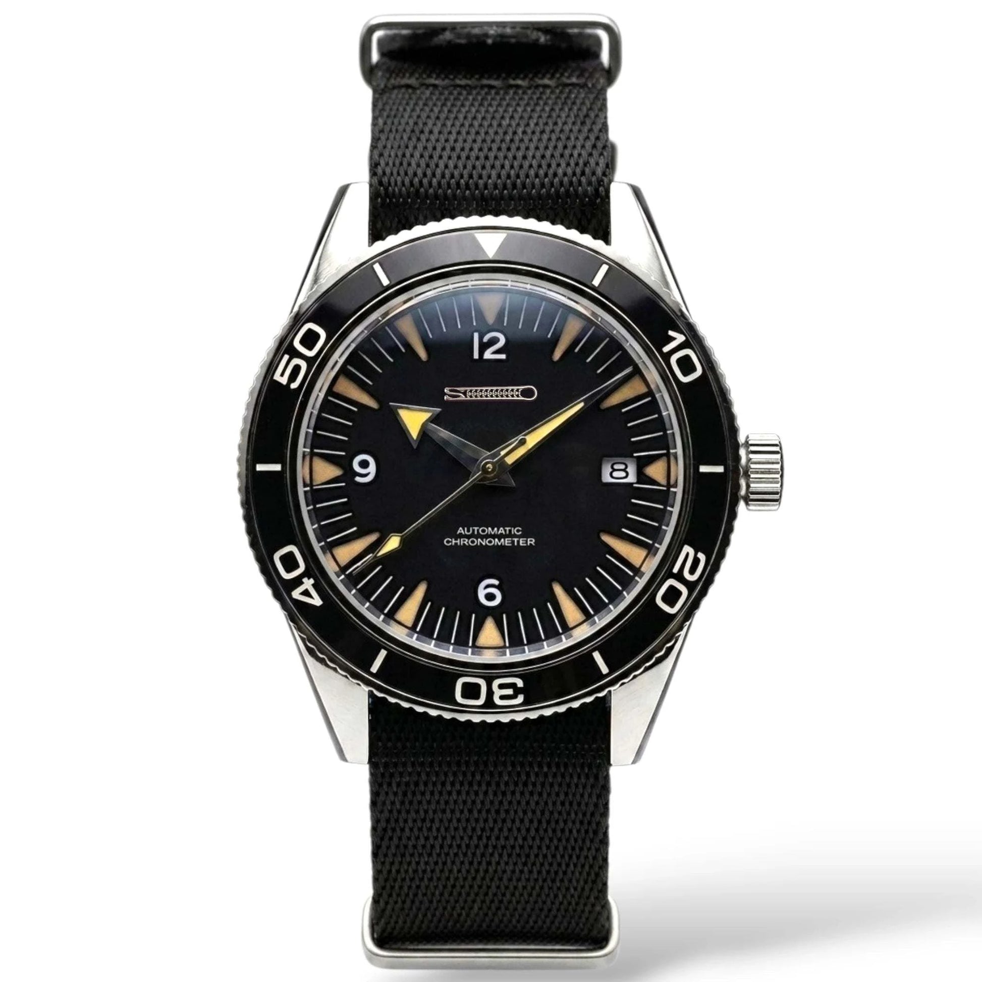 seiko mod watches spectre seamaster black dial built by modatime creations 