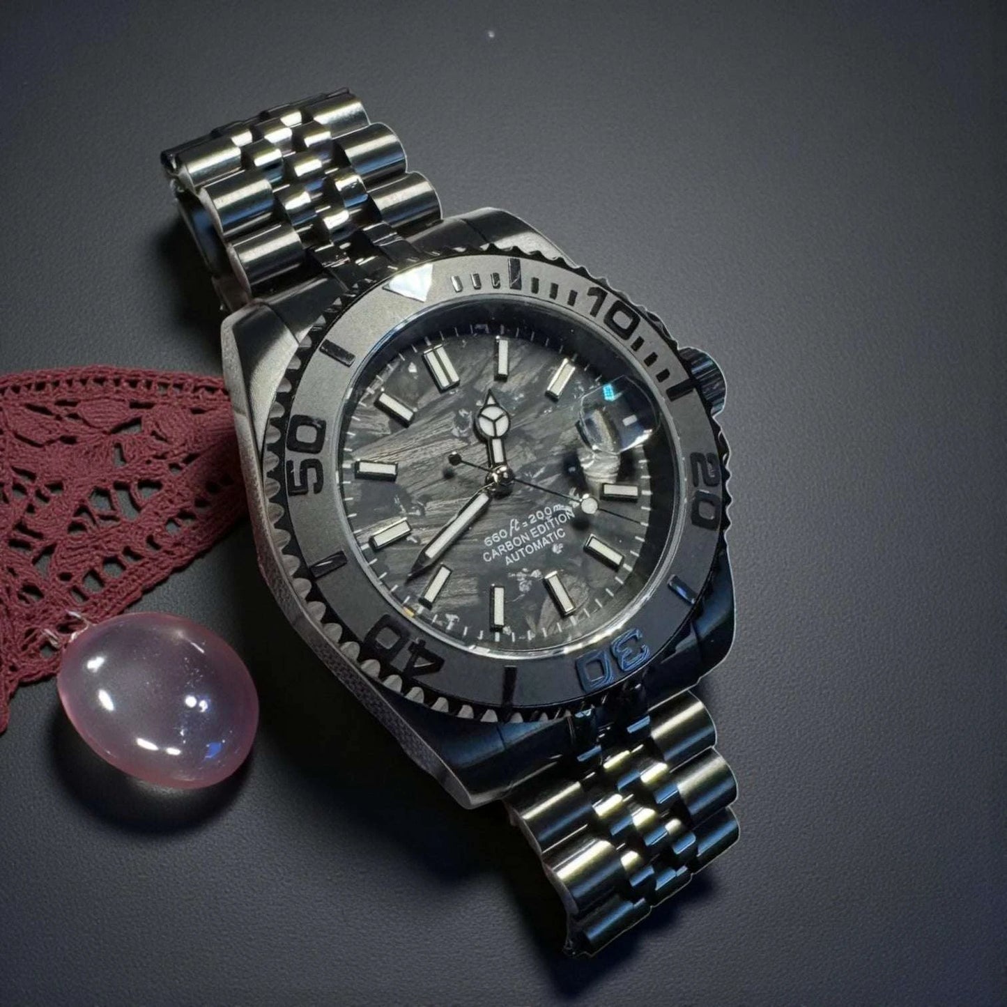 SeikMaster Black Carbon Fiber Stealth Diver Mod Series - Modtime