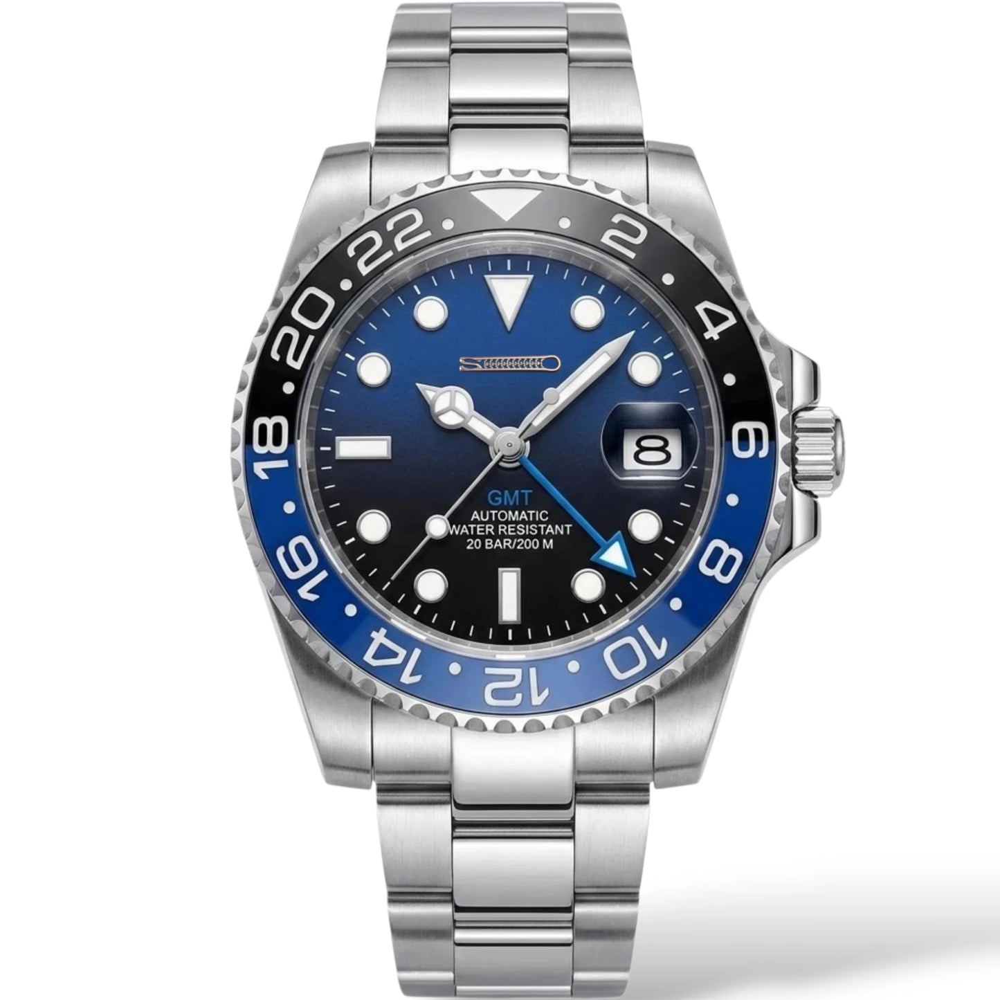 SeikMariner GMT Black Blue Dial Series Mod Watch - Modtime