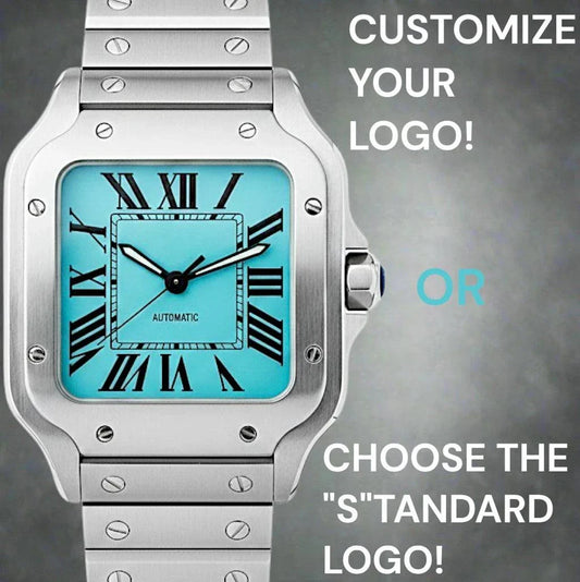 Santeiko Silver Case Tiff Blue Seiko Mod watch with sapphire glass and stainless steel bracelet