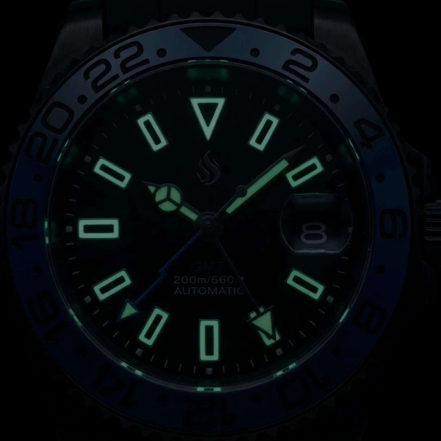 SeikMariner Blue Black "Super Lume" GMT Mod Watch - Modtime Creations