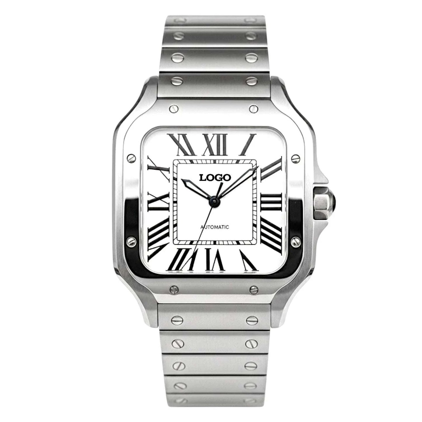 Santeiko Silver Case White Dial Seiko Mod luxury watch by Modtime Creations