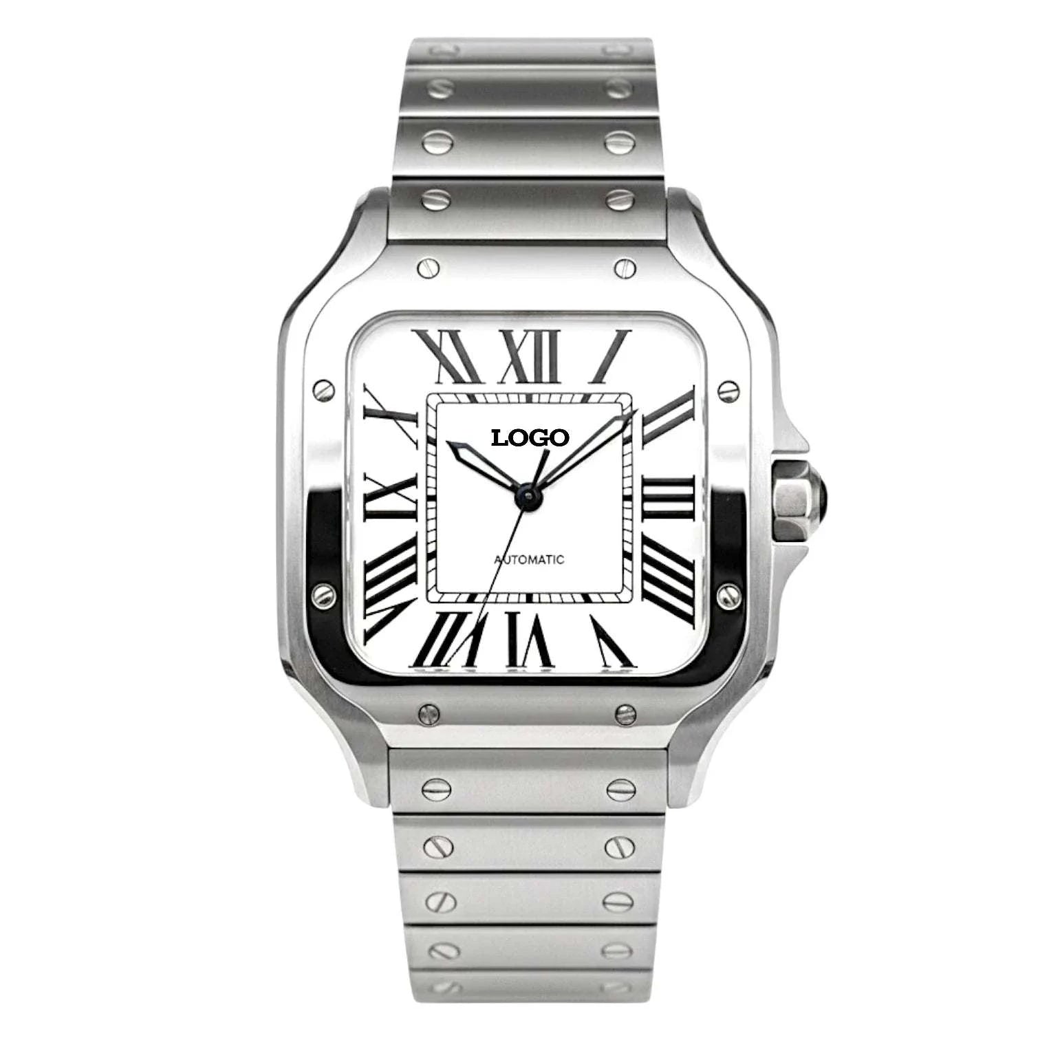 Santeiko Silver Case White Dial Seiko Mod luxury watch by Modtime Creations