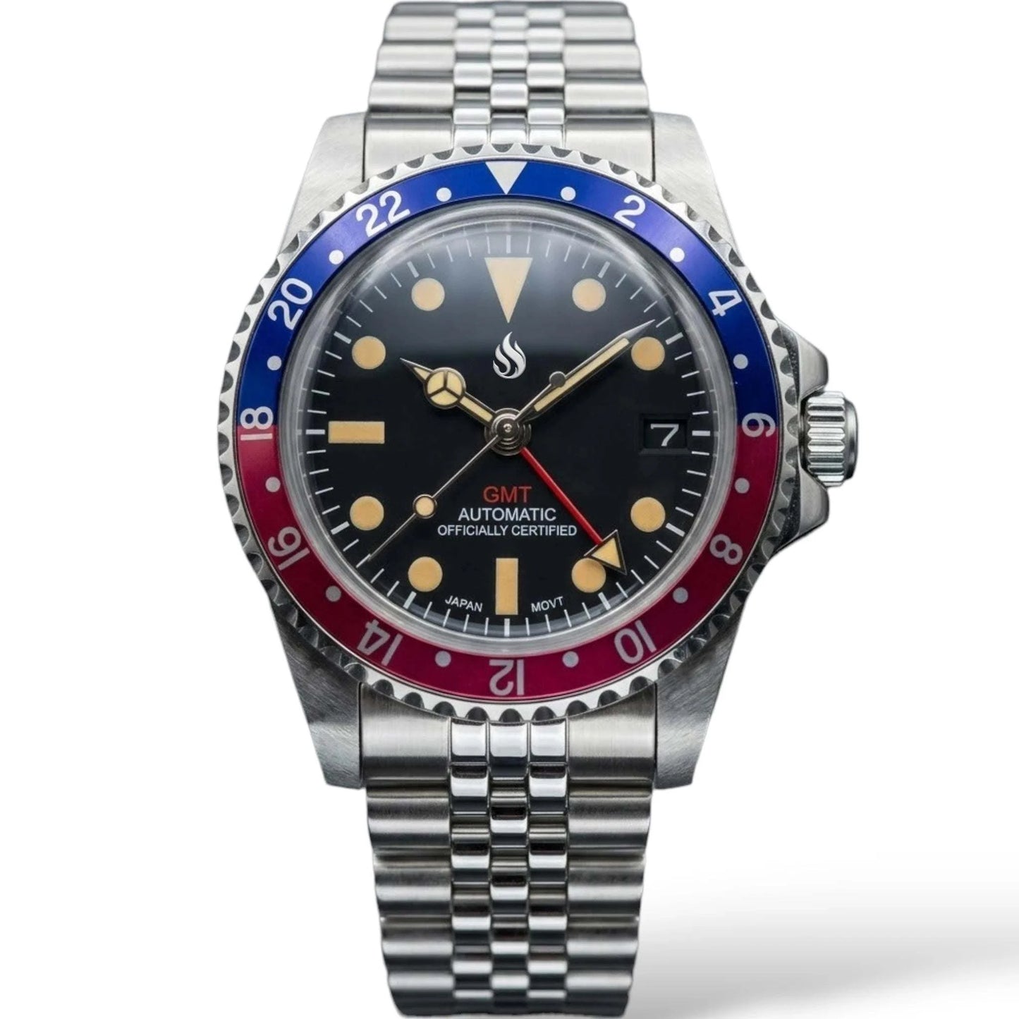 SeikMariner Vintage GMT Red Blue " Pepsi " Mod Watch Series - Modtime Creations