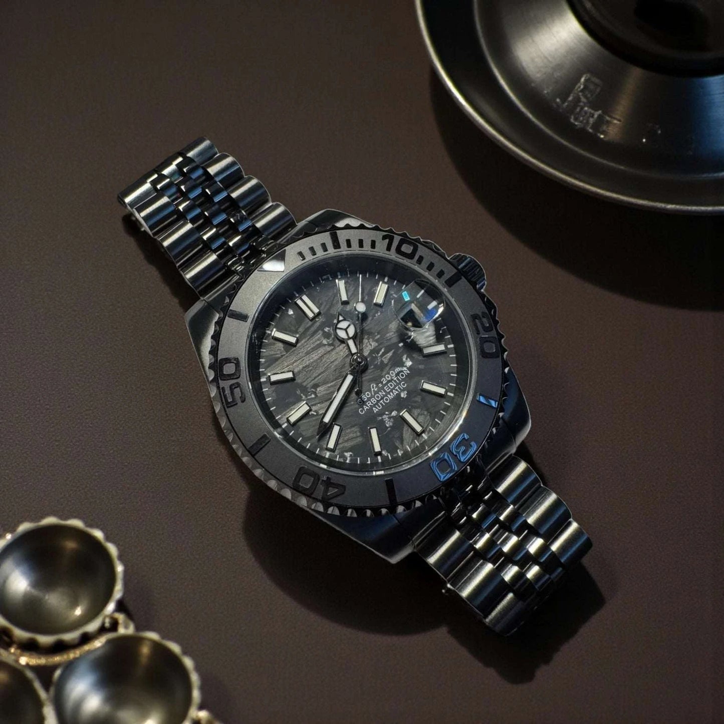 SeikMaster Black Carbon Fiber Stealth Diver Mod Series - Modtime