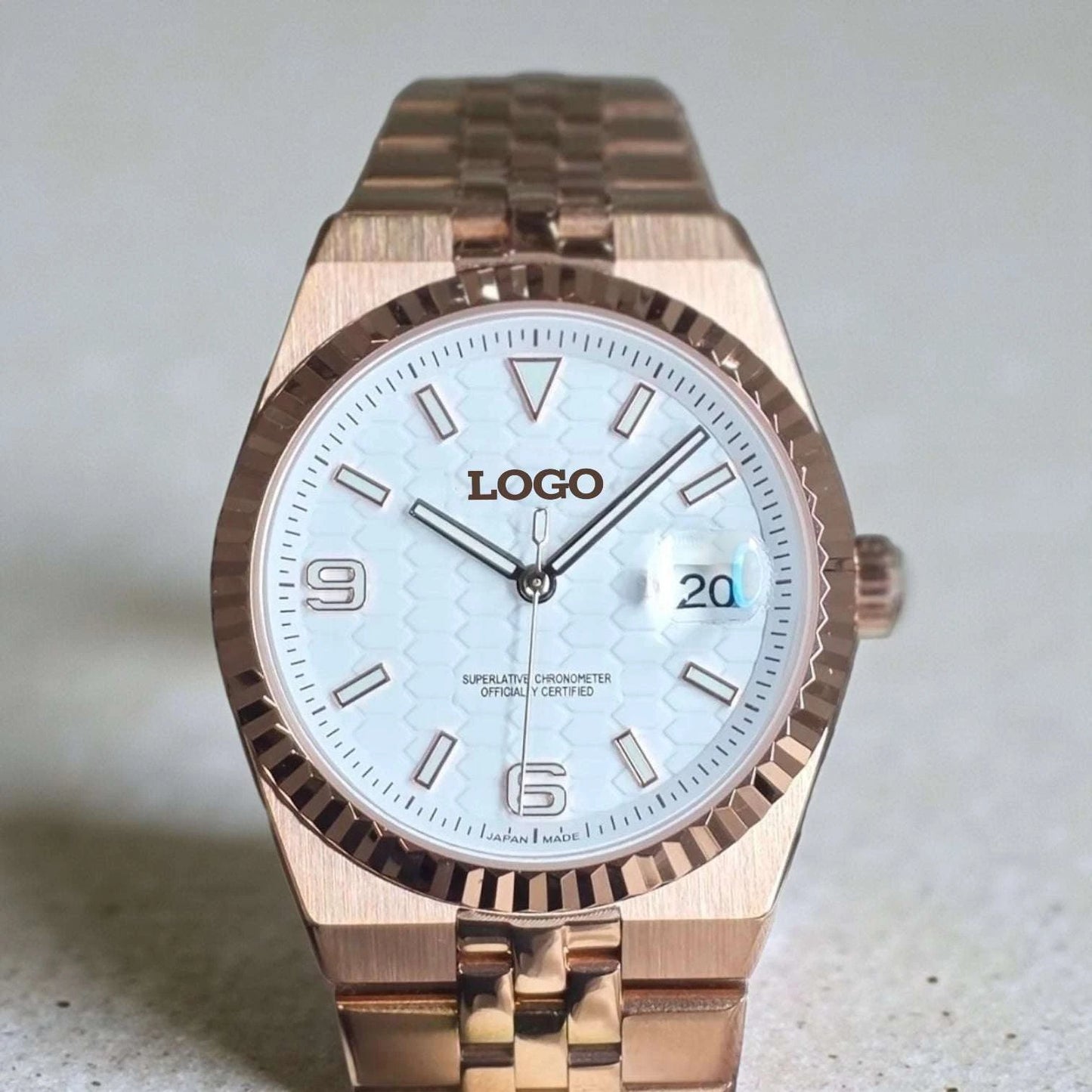 Date Window White Dial LD Rose Gold Mod - Modtime