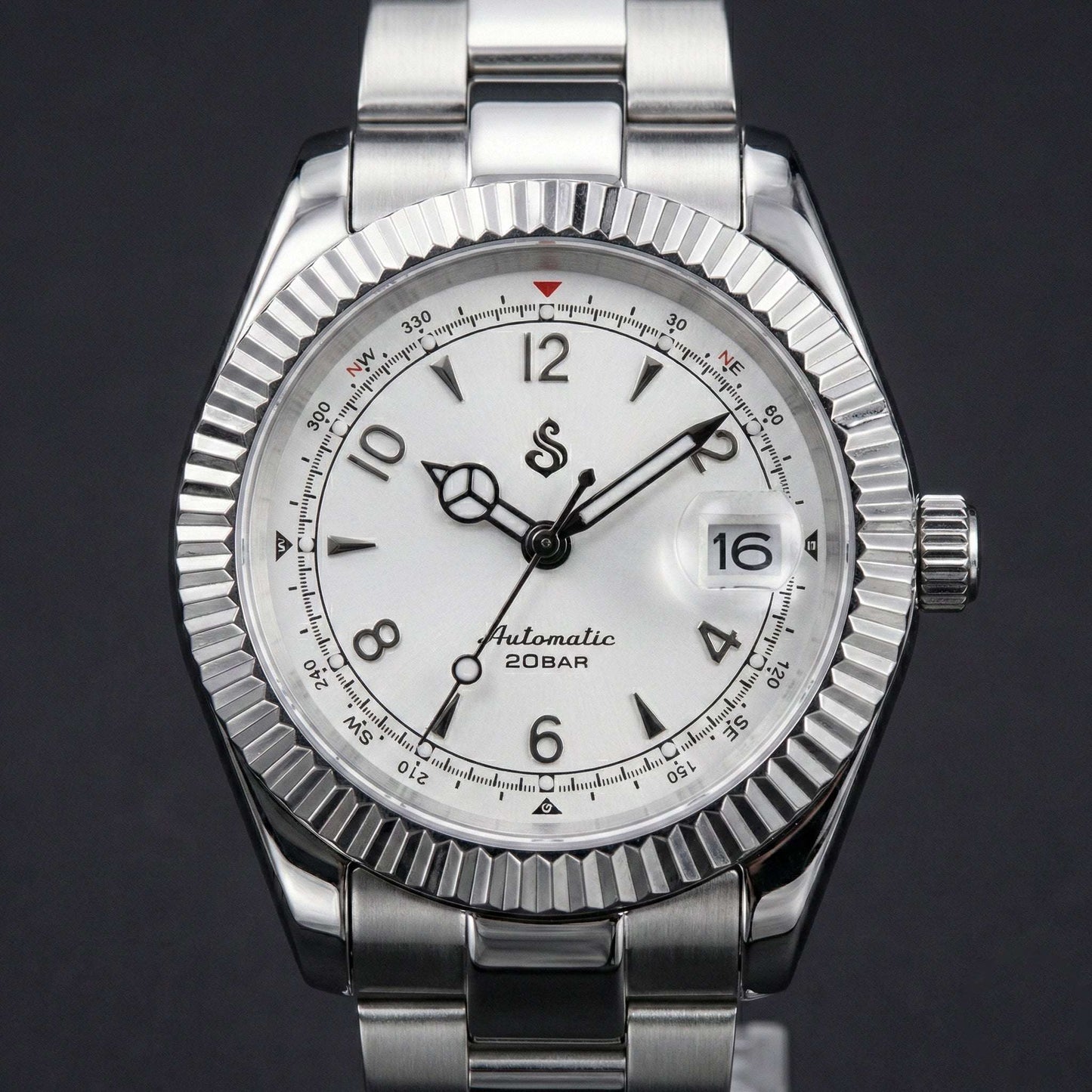 Seiko Mod Datejust Alpinist Fusion White Dial - Modtime Creations