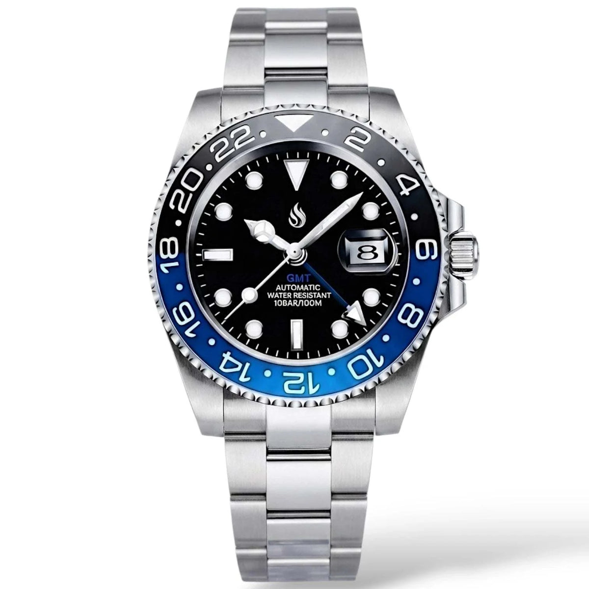 Seiko Mod watches Submariner GMT Batman Black Blue Bezel bulit by Modtime Creations 