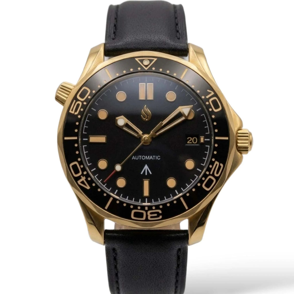 Black Dial Black Gold Bezel 007 Master Mod Watch - Modtime Creations