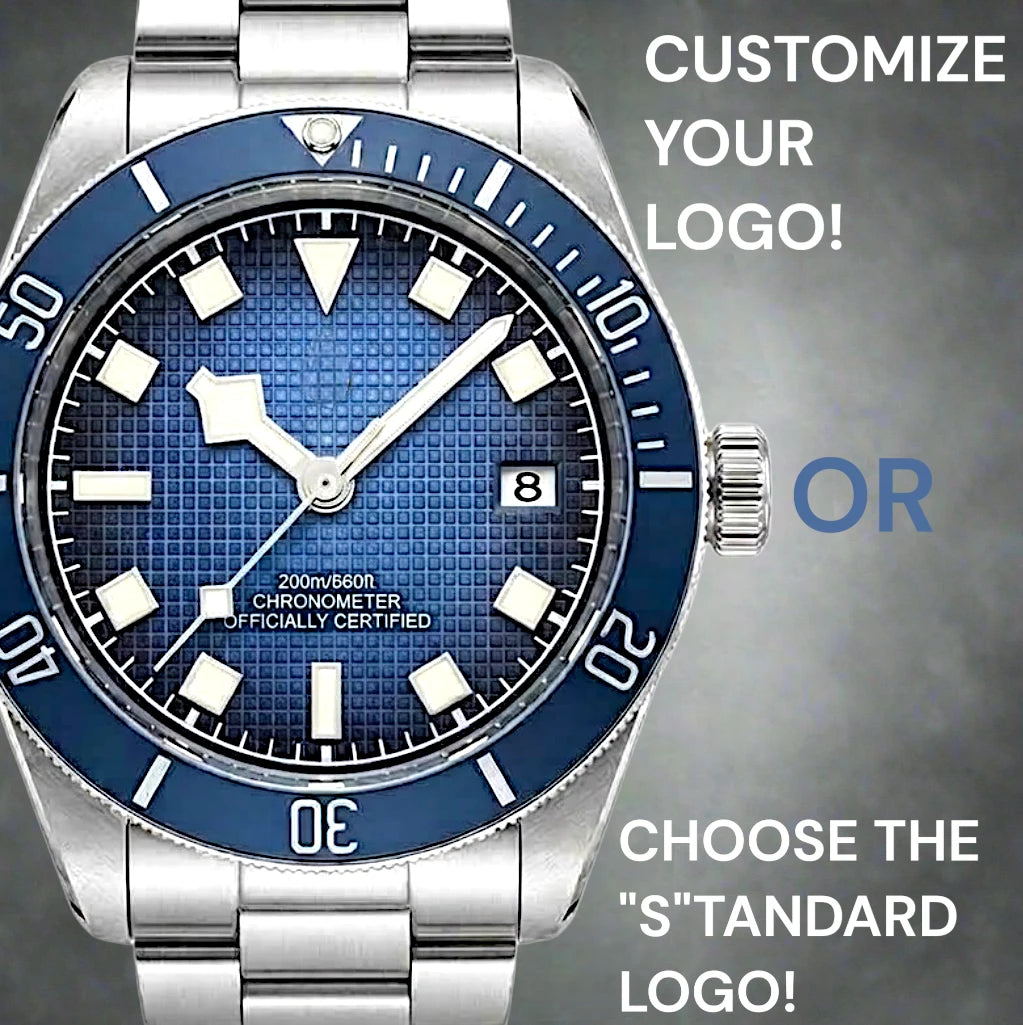 Vintage 39 MM Textured Blue Dial Mod Watch Series - Modtime Creations