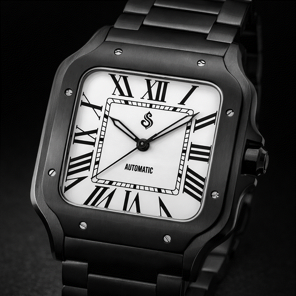 Santeiko Black & White Seiko Mod watch featuring classic dial and Japanese NH35 automatic movement