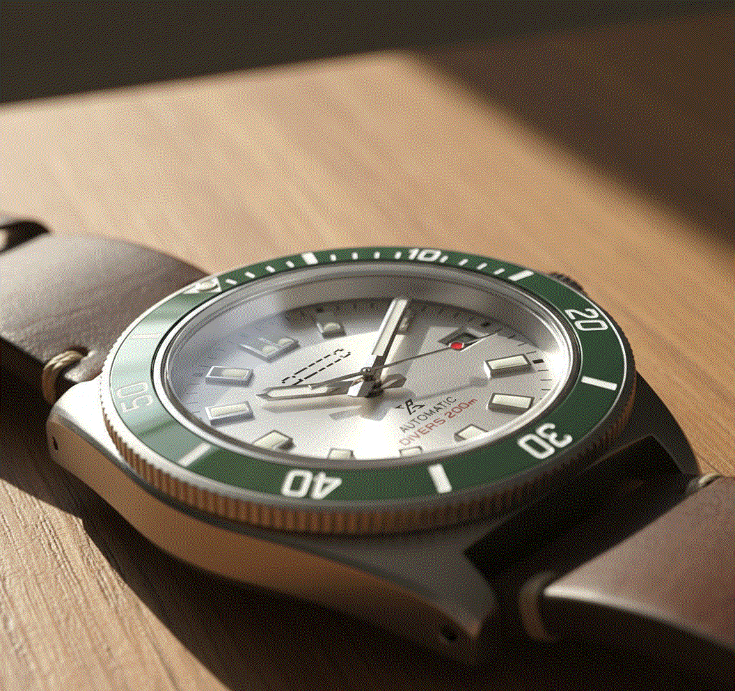 SeikMariner Green White Diver Vintage Mod - Modtime