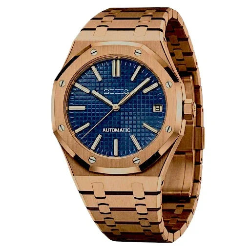 Seiko Mod Heritage Oak SeiOak Series luxury watch with blue dial and stainless steel case