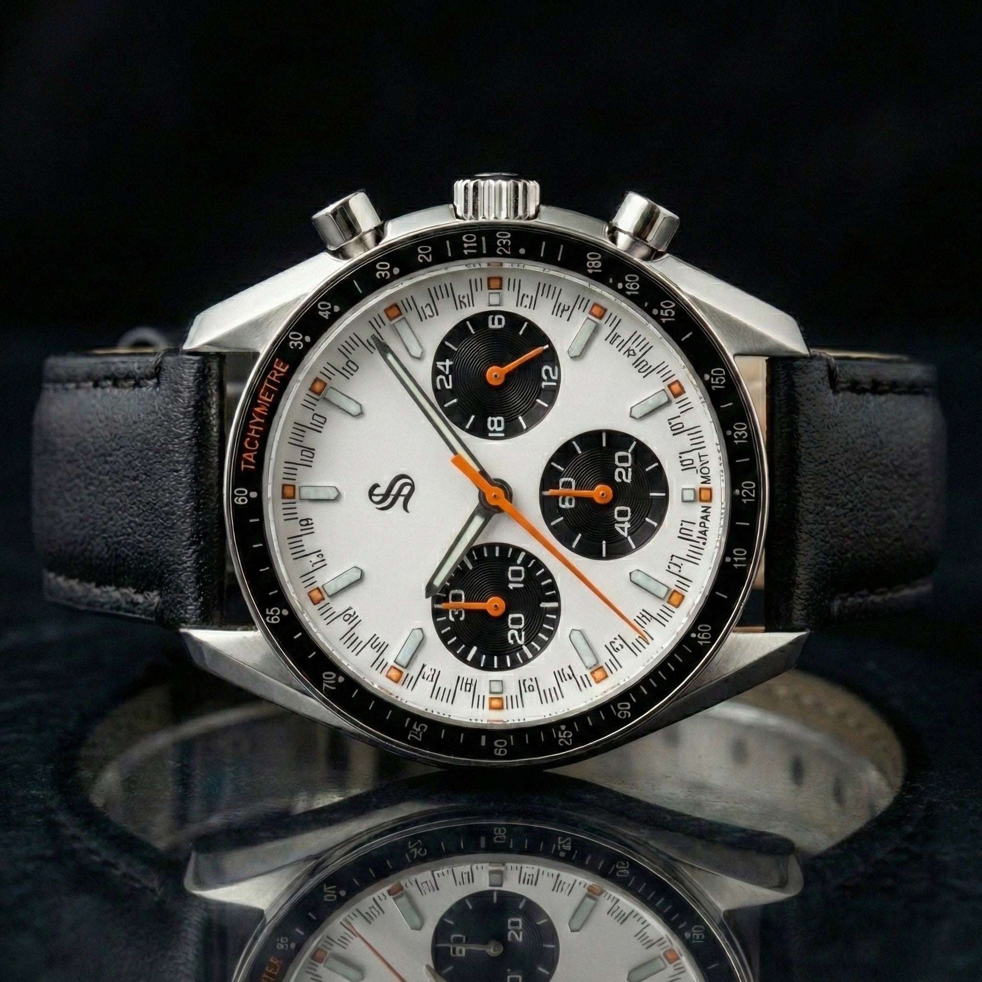 Seiko Mod - Omega Speedmaster Chrono Panda Diver White Black Dial Mod - Modtime